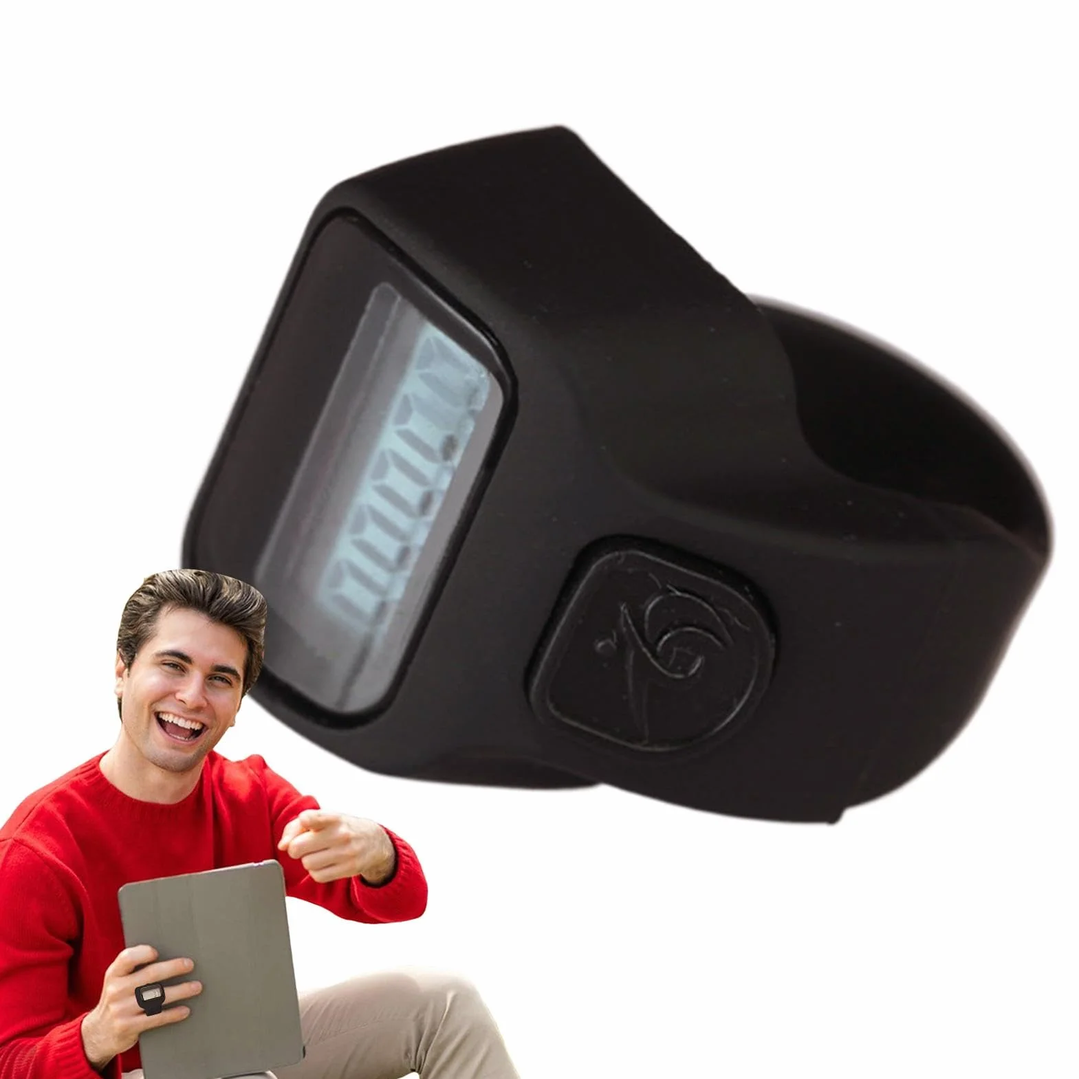 Generico Contatore Dito Palmare Portatile LCD Multifunzionale per Sport Fitness all'aperto
