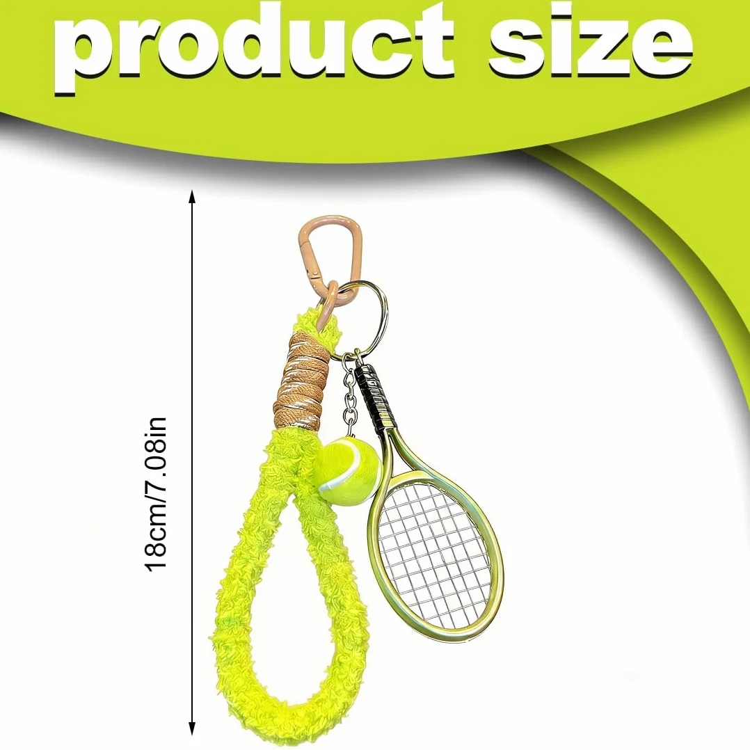 Portachiavi Tennis in Metallo, Portachiavi Mini per Racchetta da Tennis, Regalo Sportivo