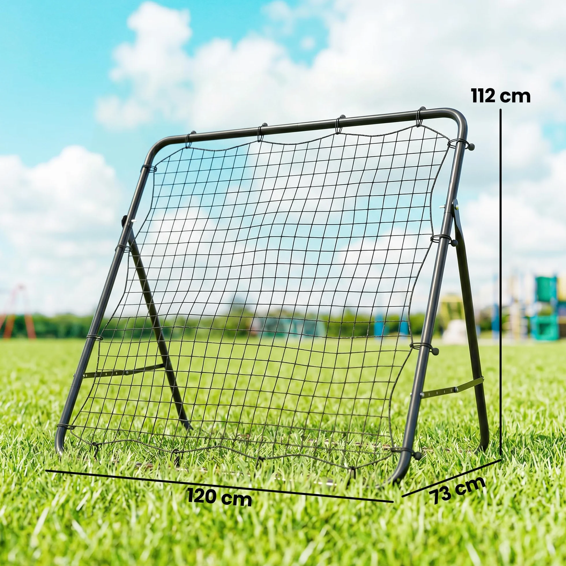 SPORTNOW Pieghevole Rete di Rimbalzo Calcio 5 Angolazione Regolabile Acciaio Allenamento Nero