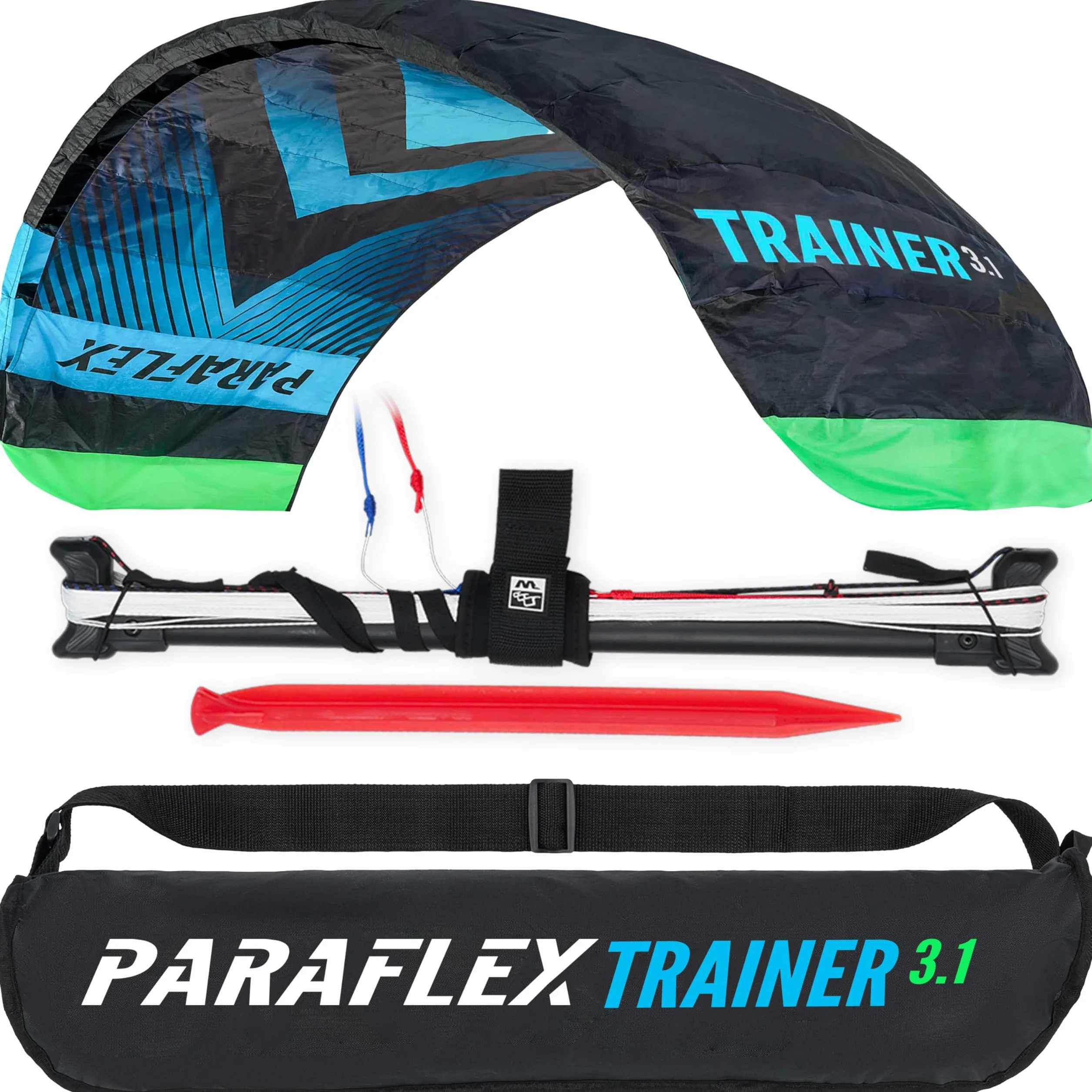 Wolkenstürmer Paraflex Trainer 310 cm Tappetino per lo sterzo 3 l 3.1 Kite & Windtrainer con barra di allenamento