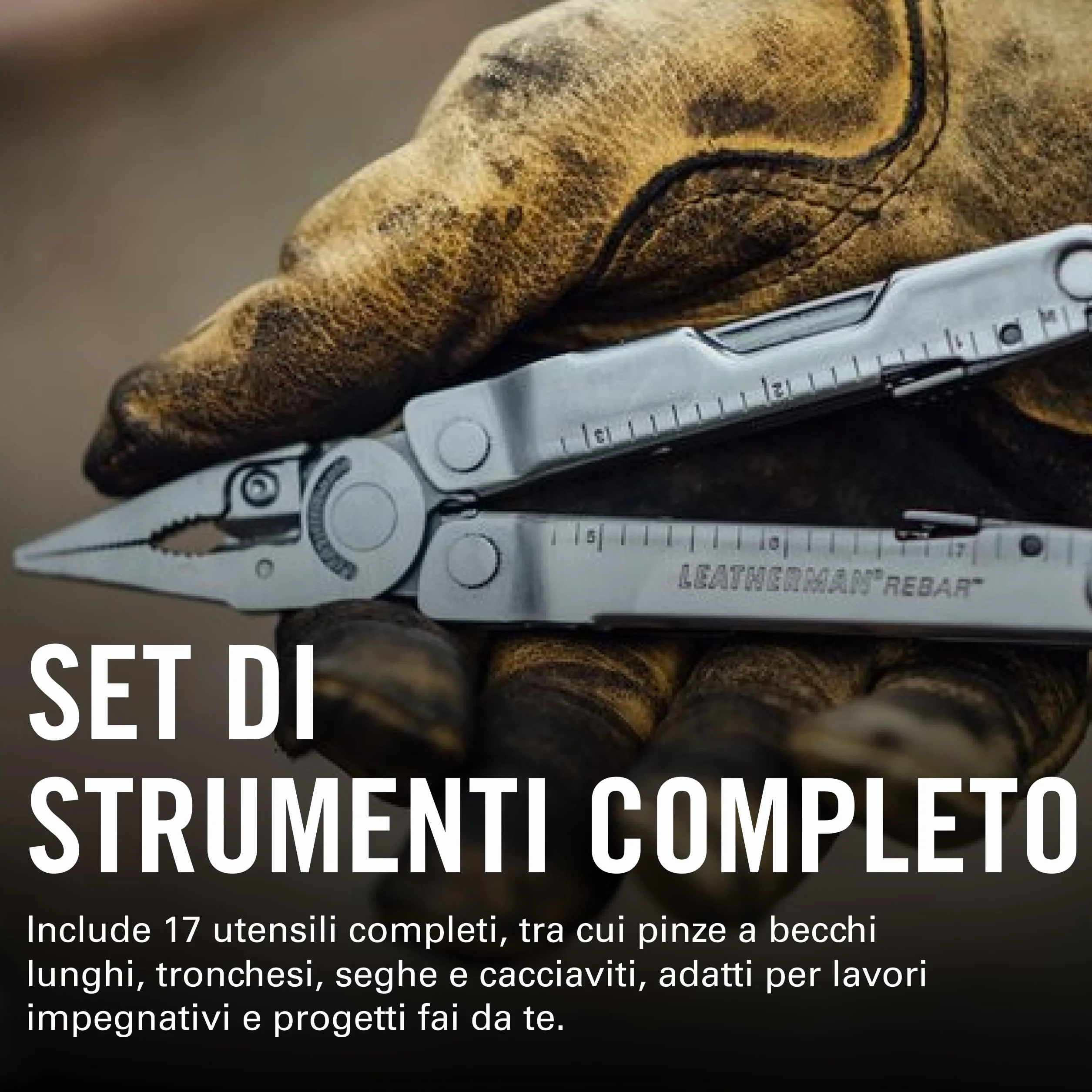 Leatherman Rebar Multi-Tool 17 Strumenti Acciaio Inossidabile Argento