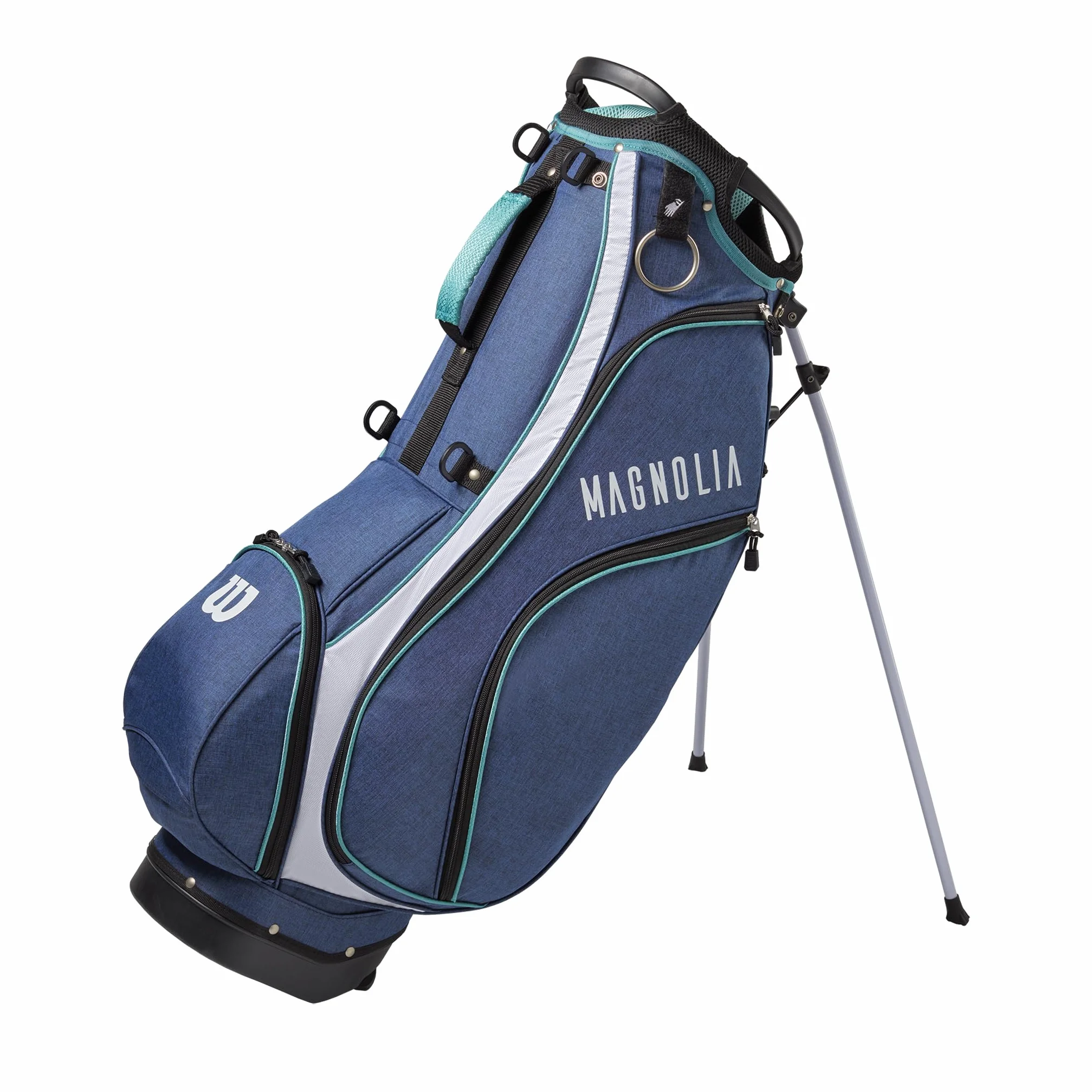 Wilson Set Mazze da Golf Donna Destrorsi Navy con Stand Bag Driver Fairway Ibrido Ferri PW SW Putter