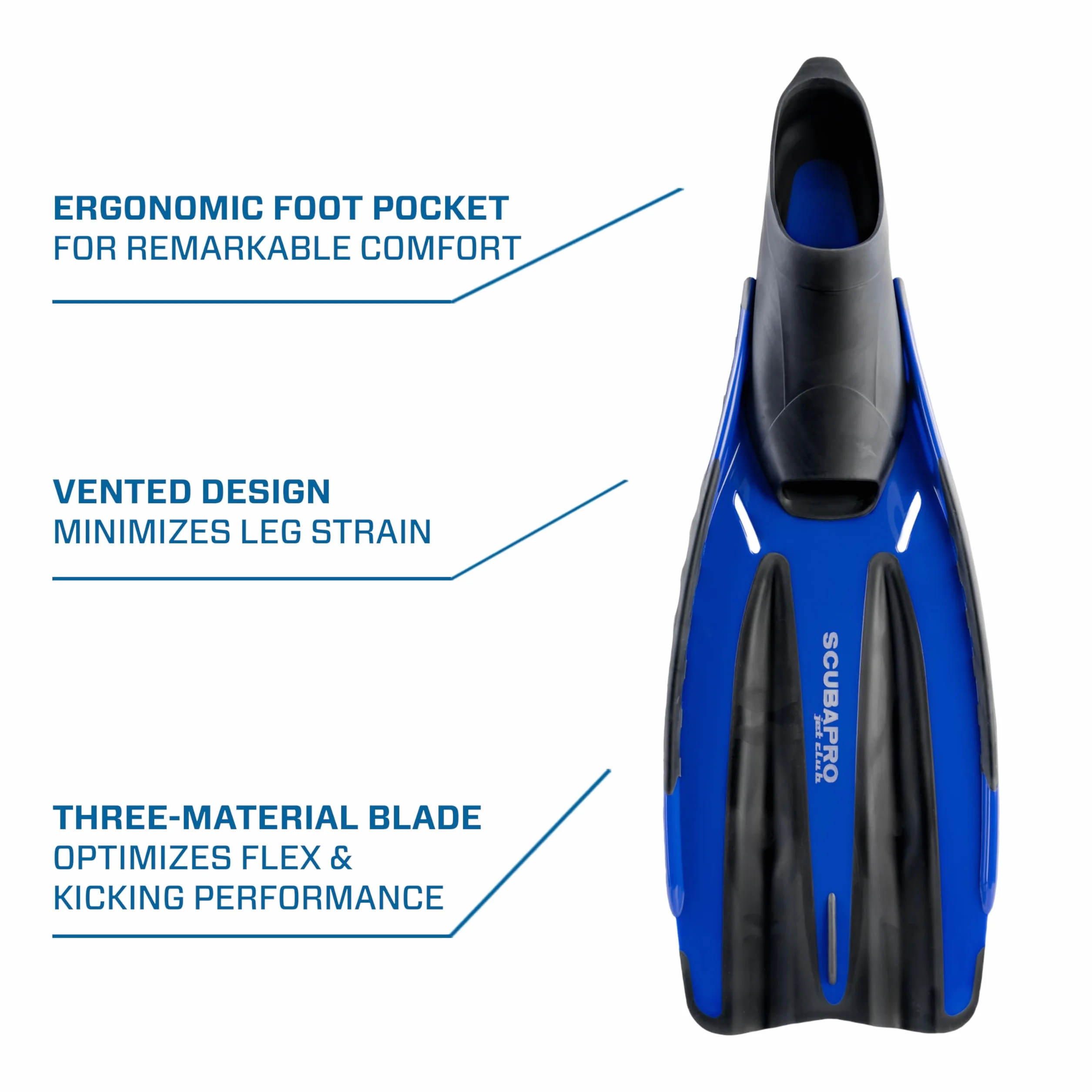 Scubapro Jet Club FF Bleu S Płetwy do nurkowania Unisex