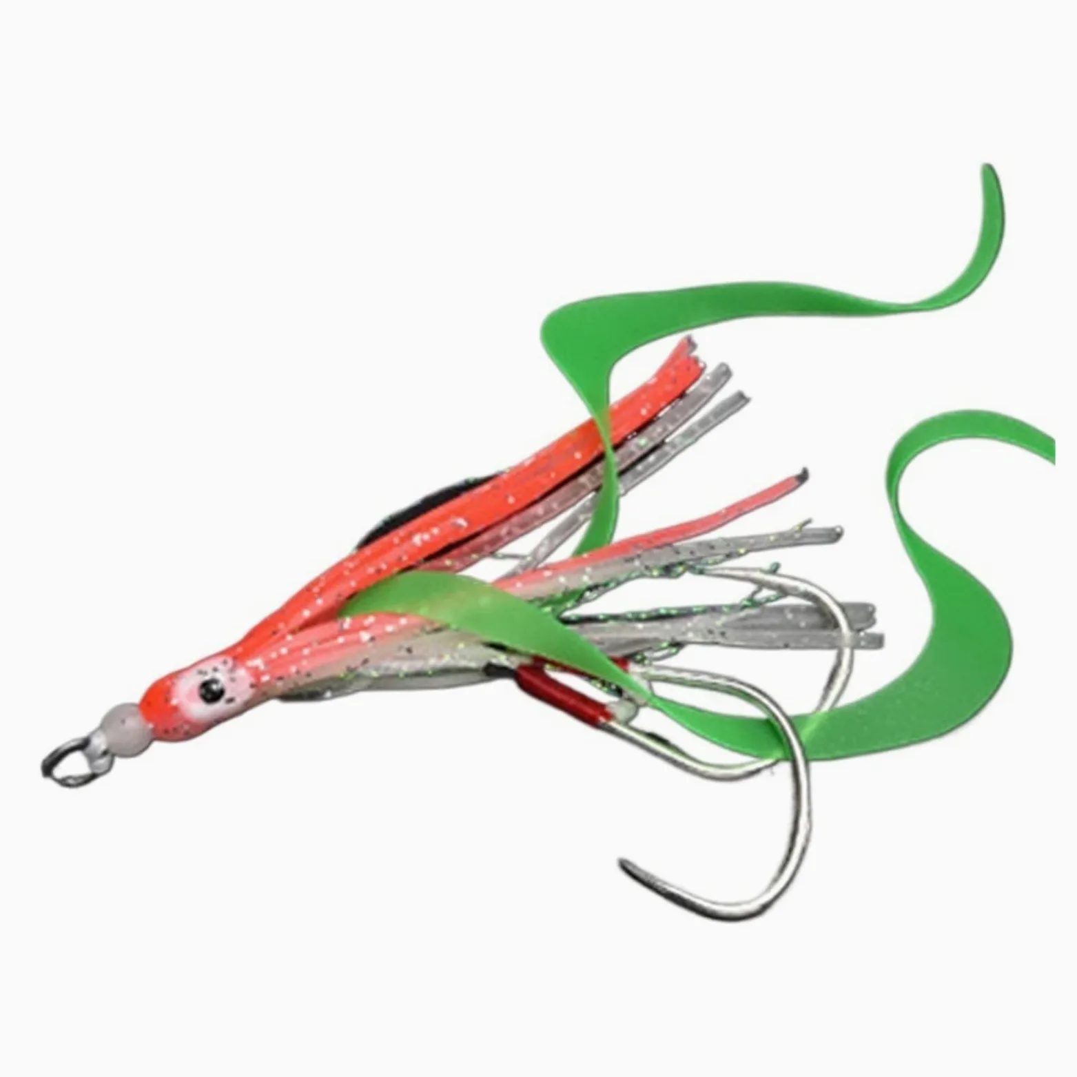 Ami da Pesca 10pcs / lot Glow Assist Gancios con gonne calamari Lumory Slow Slow Jig Gonna in silicone Gancio da pesca Gancio da pesca for pesca Gancio da Pesca ( Color : Dark green-10pcs )