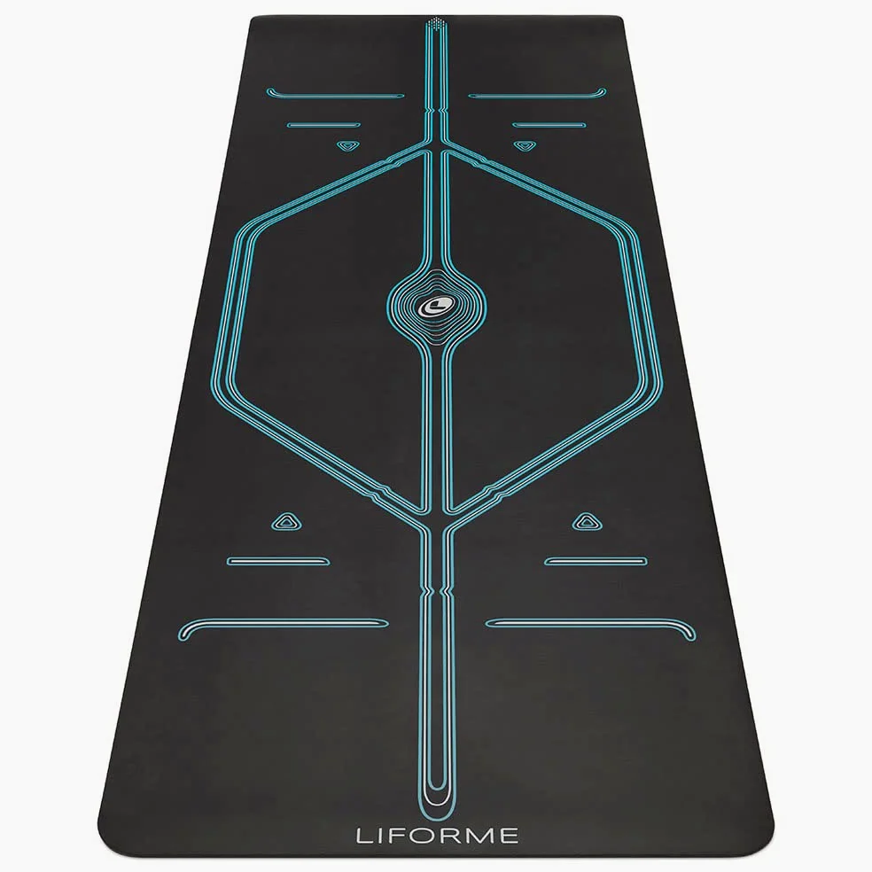 Liforme Tappetino da yoga XL – Borsa da yoga gratuita inclusa – Sistema di allineamento brevettato, aderenza simile a quella di un guerriero, antiscivolo, ecologico, resistente