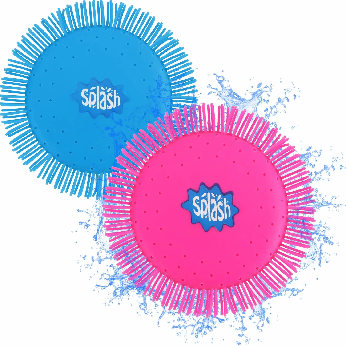 COM-FOUR frisbee ad acqua 2 pezzi disco da lancio schiuma silicone 17 cm gioco acquatico extra morbido