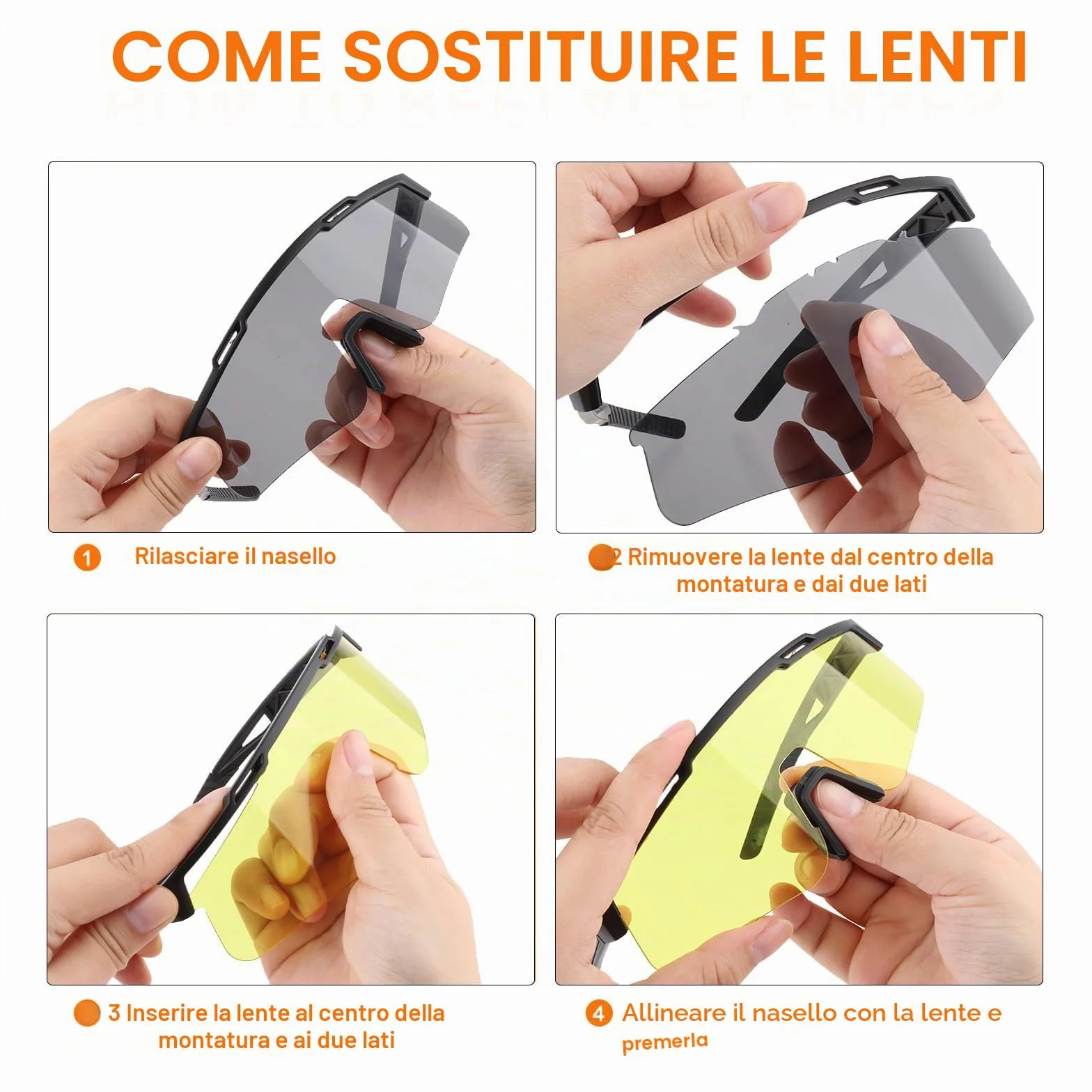 Occhiali Tattici Softair Anti Appannamento 3 Lenti Intercambiabili Protezione UV400