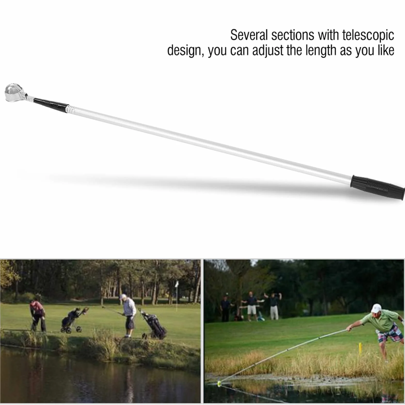 Agatige Retriever per Palline da Golf, Recuperatore per Palline da Golf in Lega di Alluminio Telescopico per Strumento Ventosa per Raccogliere Palline da Golf