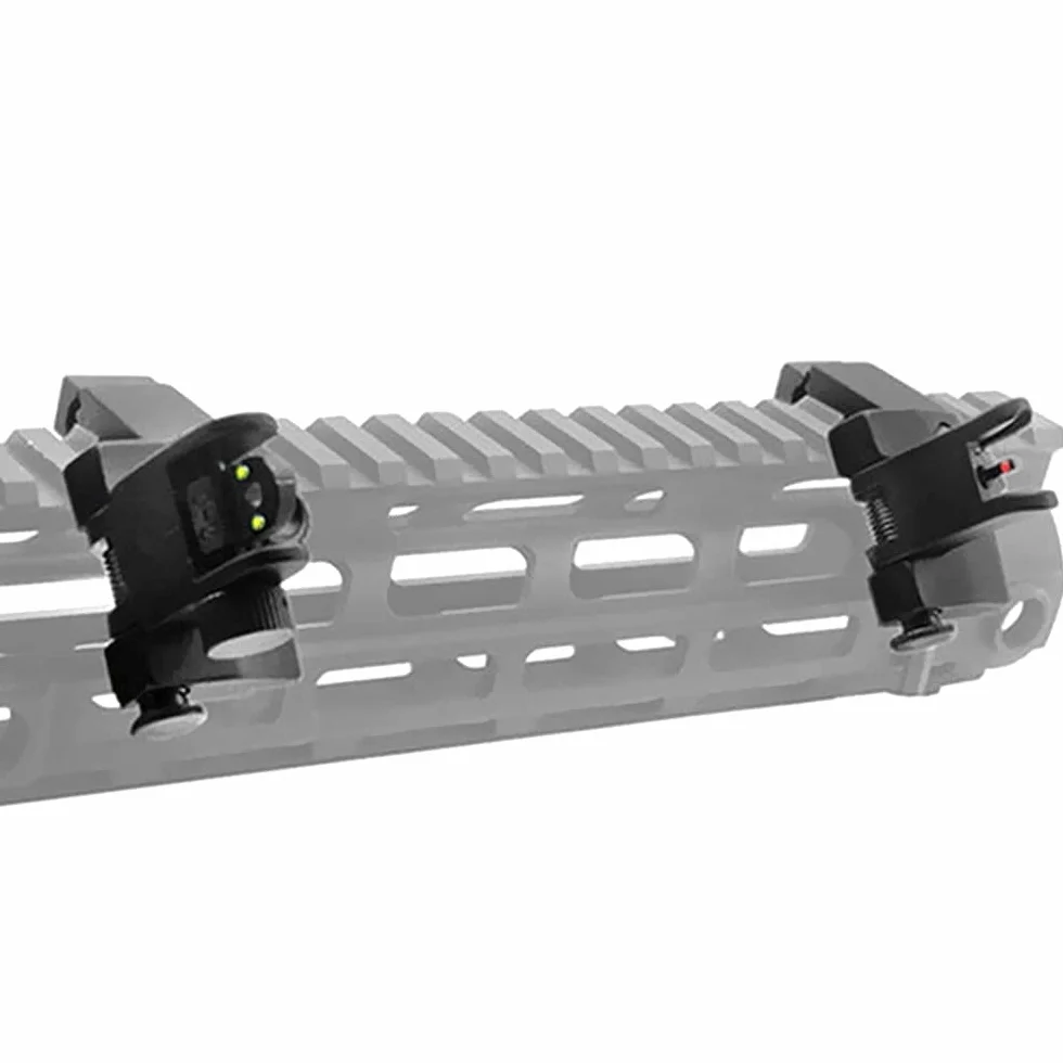 FIRECLUB AR15 Front and Rear Flip Up 45 Degree Rapid Transition BUIS Backup Iron Sight