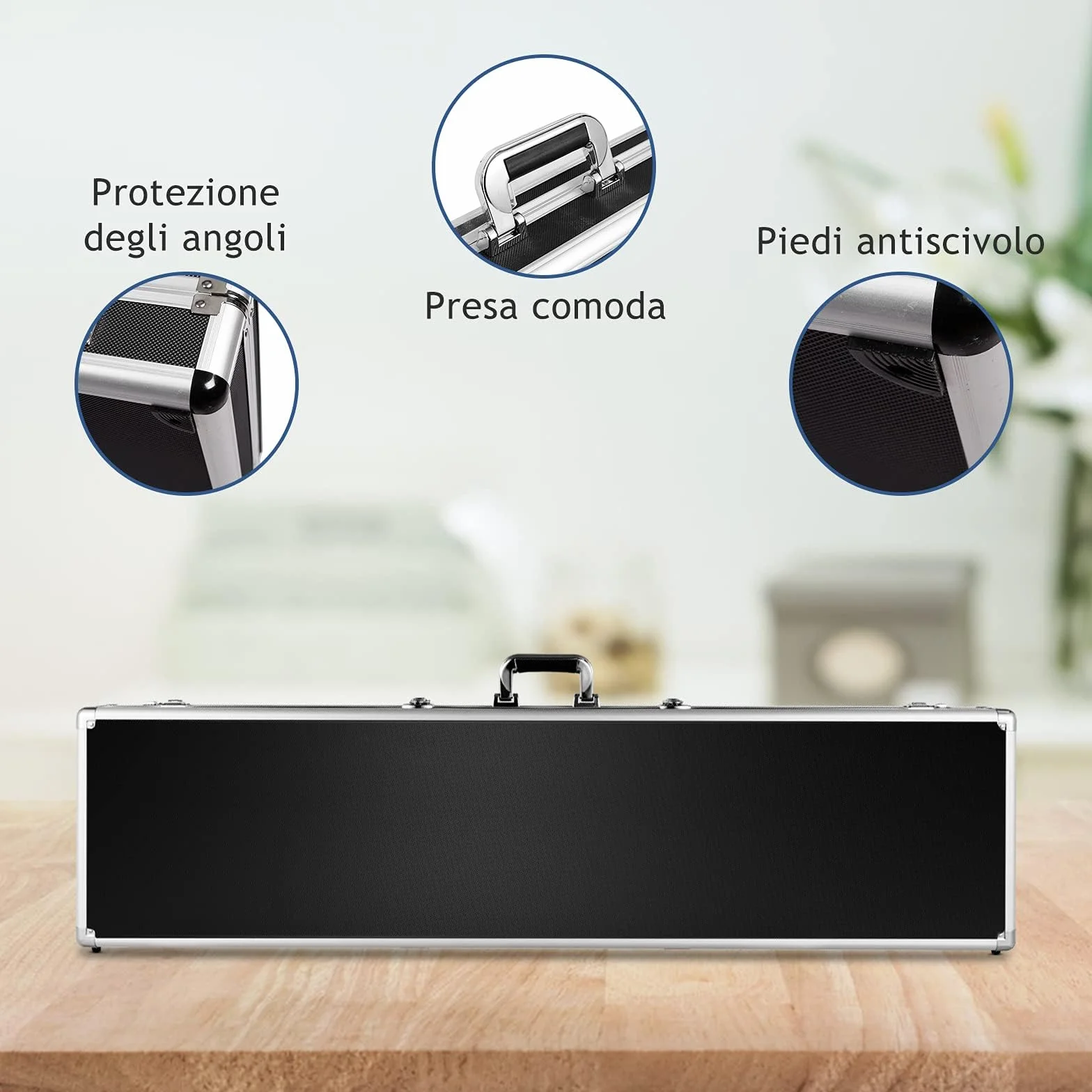 RELAX4LIFE Custodia Rigida in Alluminio per Fucili, Valigetta Dura con Imbottitura Protettiva Interna in Schiuma, Cassetto Portatile per Armi con Chiusura di Sicurezza per Fucili