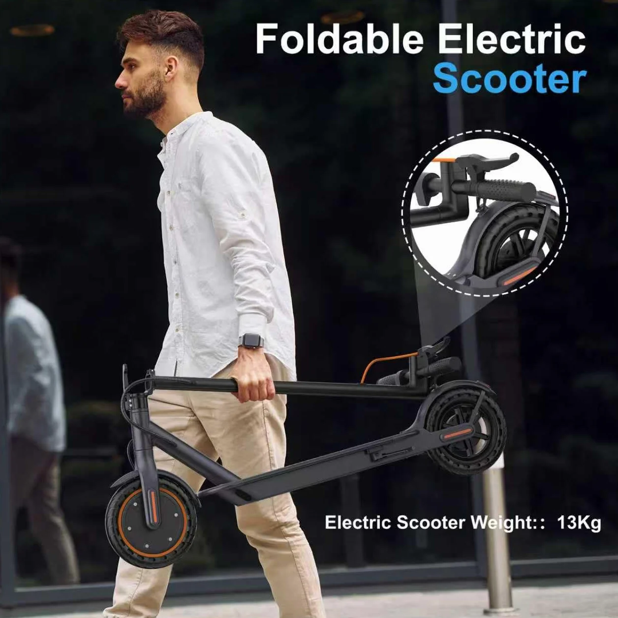 Monopattino Elettrico Adulto Pieghevole 25 km/h 35 km Autonomia 8.5" Pneumatici Solidi 120 kg Doppia Frenata