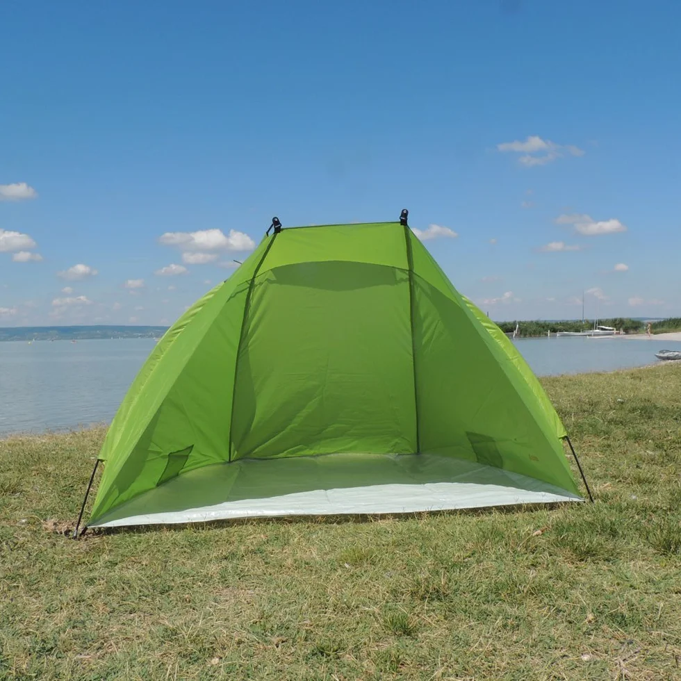 Tenda da spiaggia Helios, verde, anti-UV 80, estremamente leggera, confezione compatta
