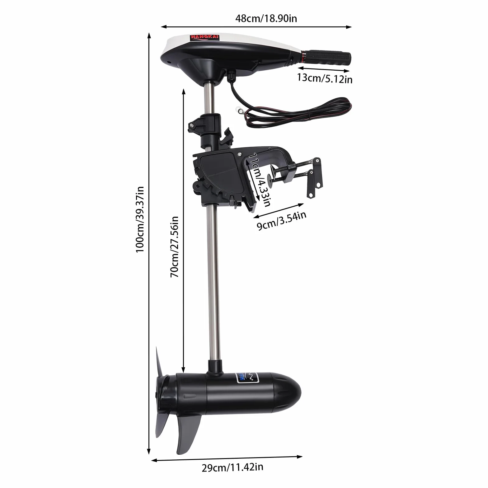 Motore fuoribordo elettrico 12V 20,41 kg 5 velocità avanti 2 retro per barca kayak canoa gommone