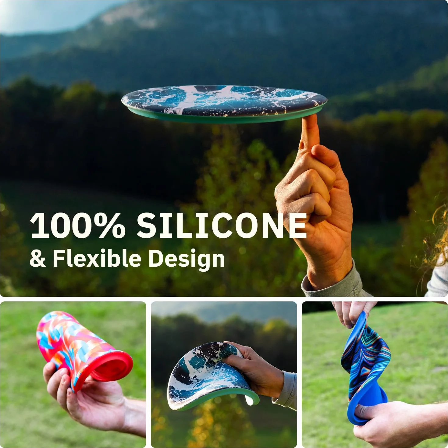 Waboba Wingman Pro Plegable Disco de Silicona Vuela Recto y Lejos Tamaño de Color Tundra