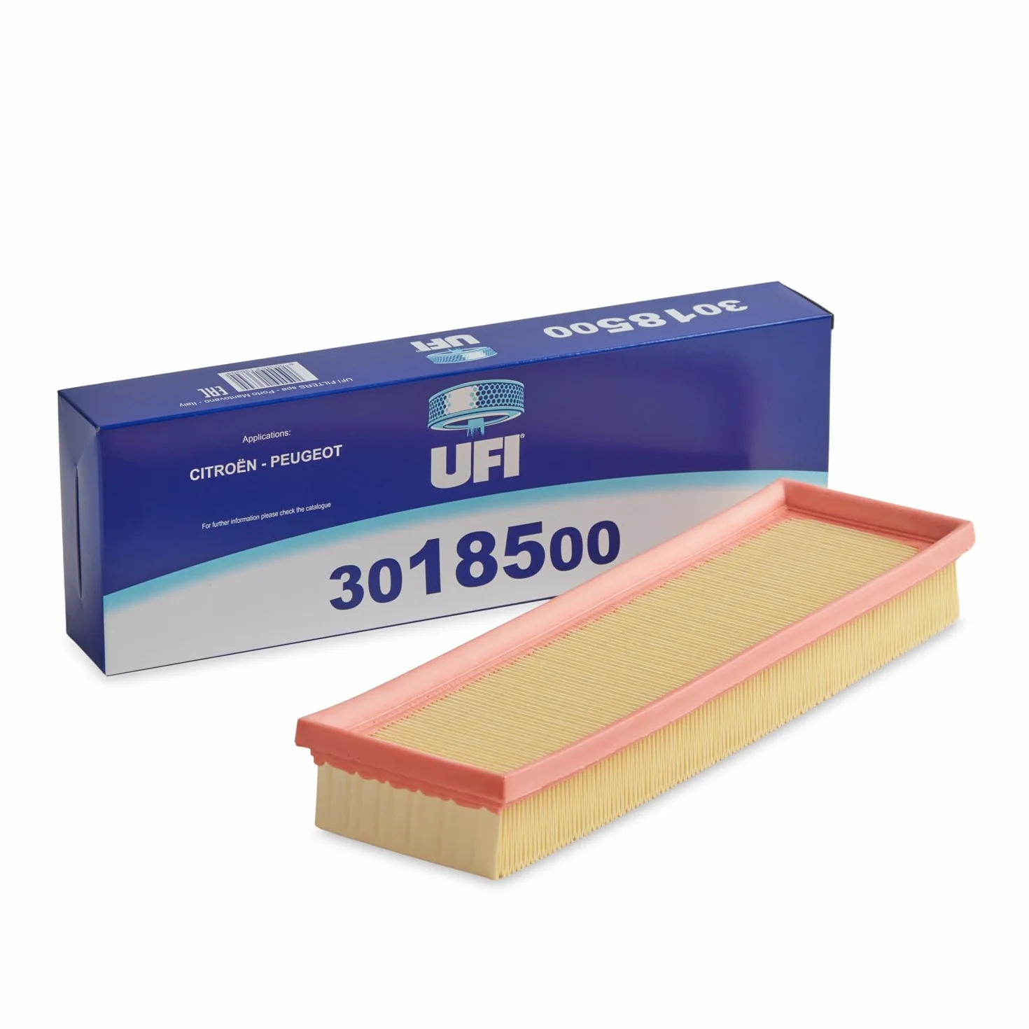 UFI Filters, Filtro Aria 30.185.00, Filtro Aria per Ricambio, Adatto a Auto, Applicabile su Diversi Modelli Citroen e Peugeot