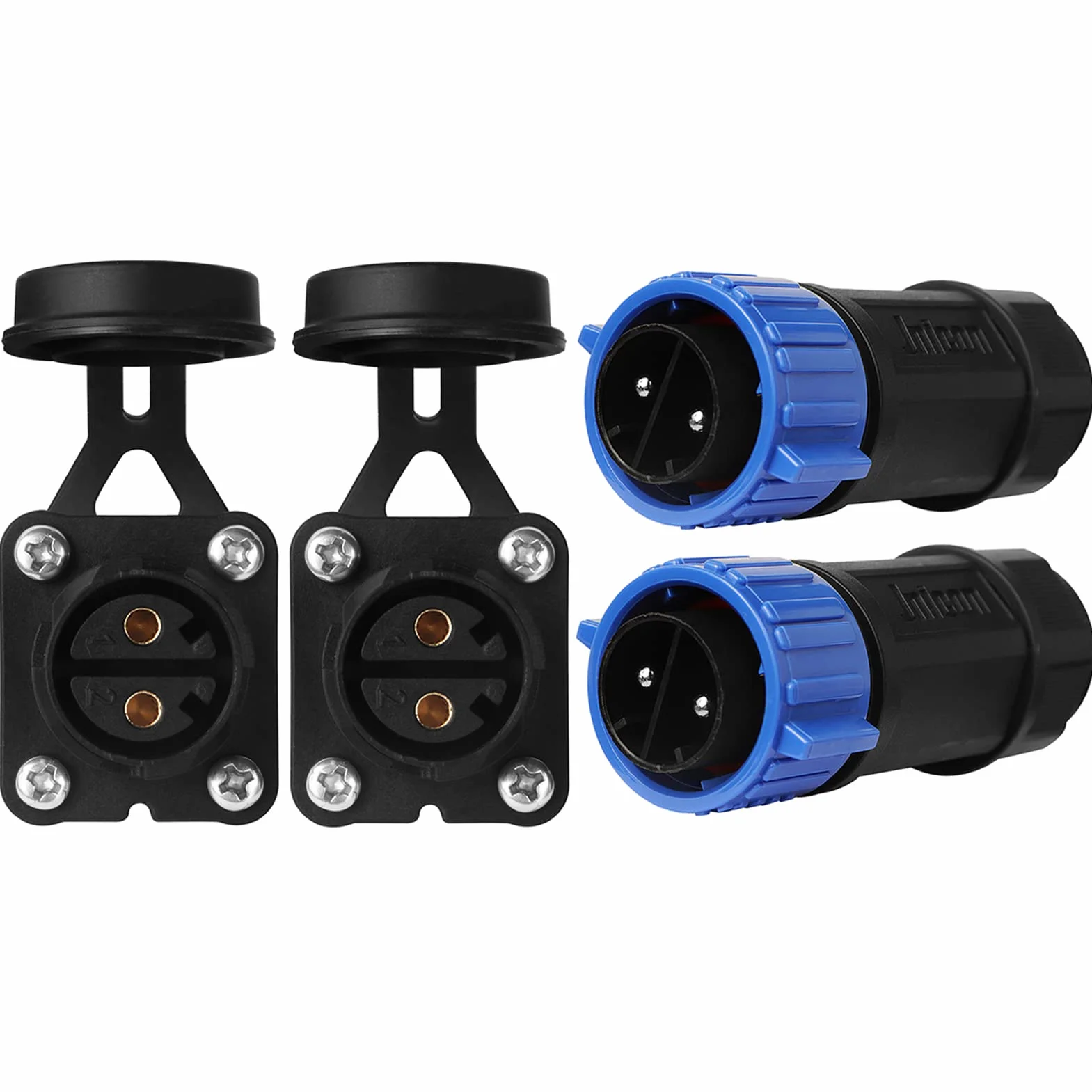 Set di Prese per Motore Pesca a Traina 12V/24V/36V/48V Connettore Alimentazione CC Impermeabile Barche Marine 2 Pezzi