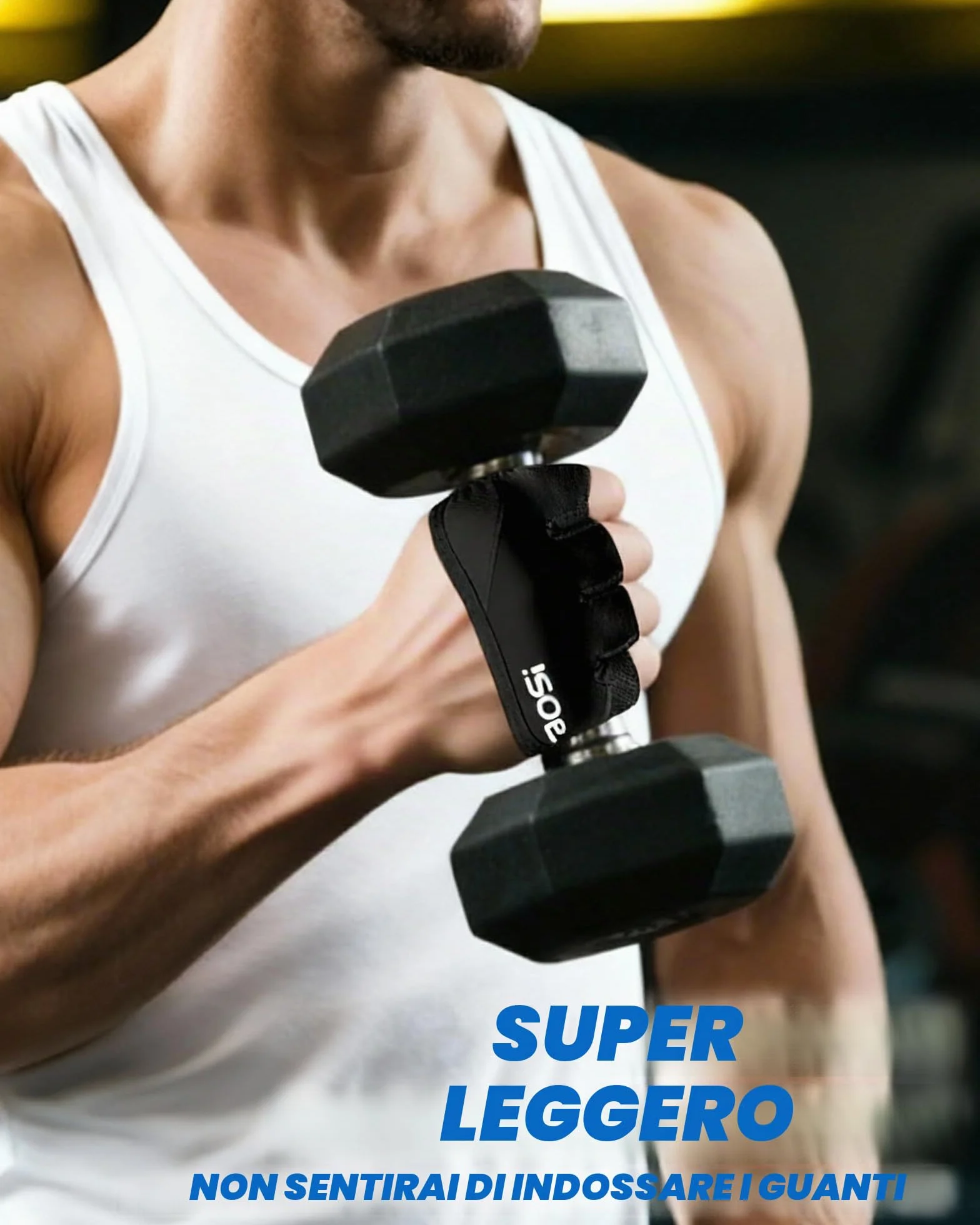 Guanti Palestra Uomo Donna Fitness Allenamento Sollevamento Pesi Antiscivolo Traspiranti Imbottitura Rinforzata