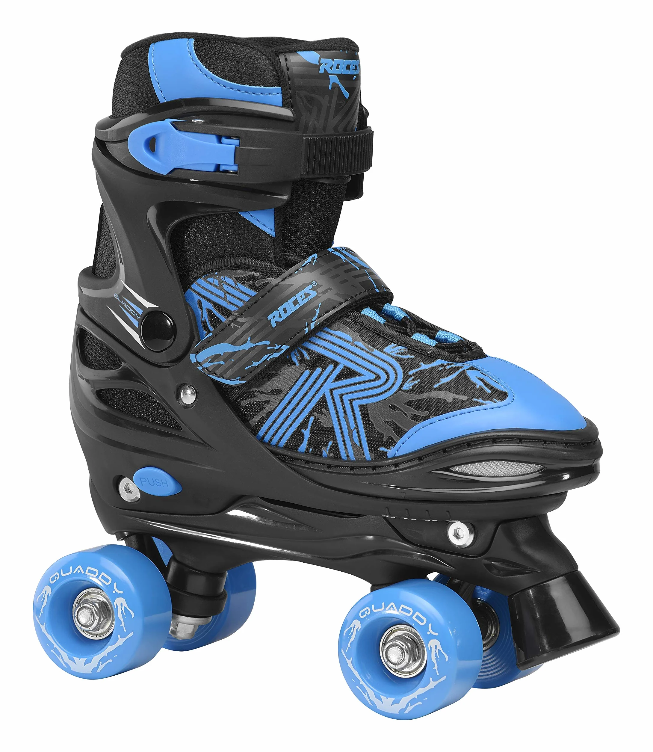 ROCES Quaddy 3.0 Boy Pattini a Rotelle Quad Regolabili 4 Misure con Scafo PE, Ruote PVC 54x32mm 85A, Cuscinetti ABEC 5