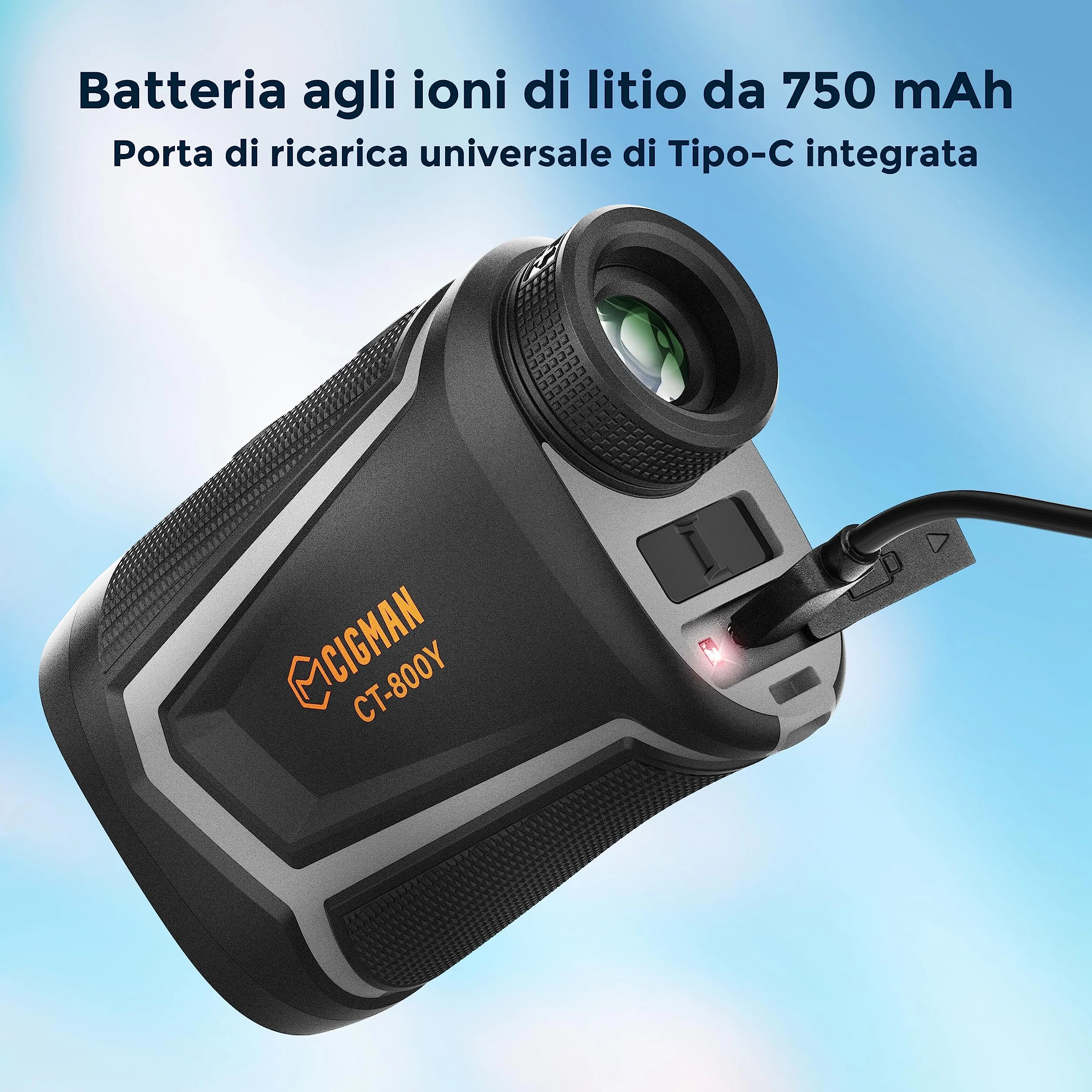 CIGMAN Telemetro Golf 800 Yards Laser Telemetro caccia con Pendenza,Ricaricabile via USB, Ingrandimento 7X, bloccaggio degli alberi bandiera, 7 modalità di misurazione della distanza, Caccia
