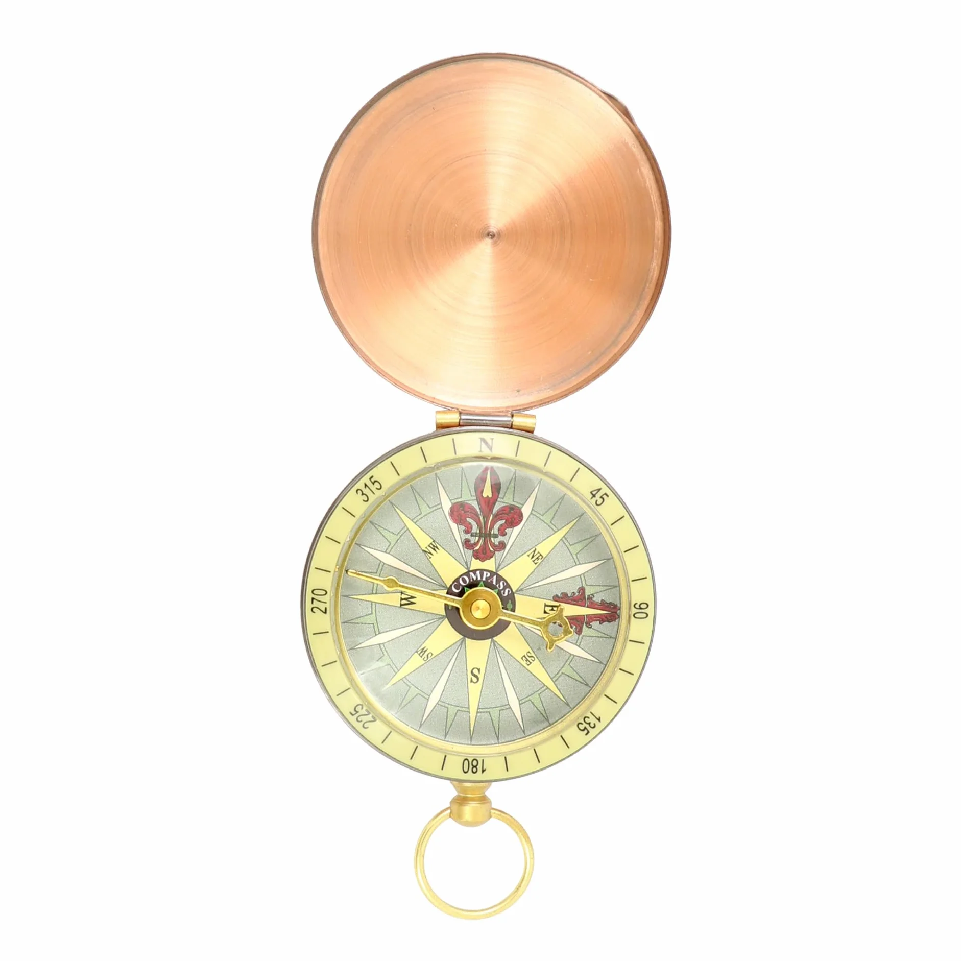 Alomejor Bussola Vintage Retro Rame Flip Pocket Compass Survival Gear per Escursioni