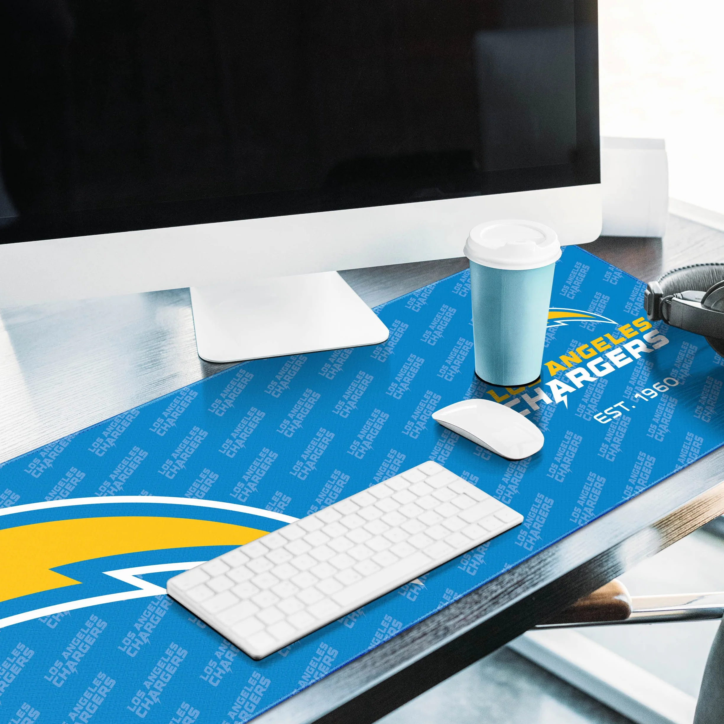 YouTheFan NFL Los Angeles Chargers Logo Series Sottomano da scrivania SMU