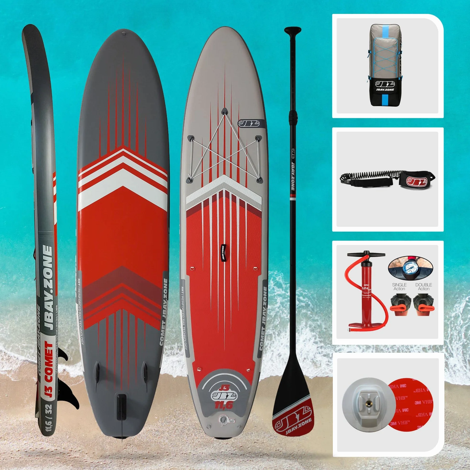 Tavola Stand Up Paddle SUP Gonfiabile JBAY.ZONE COMET J Advanced All Around