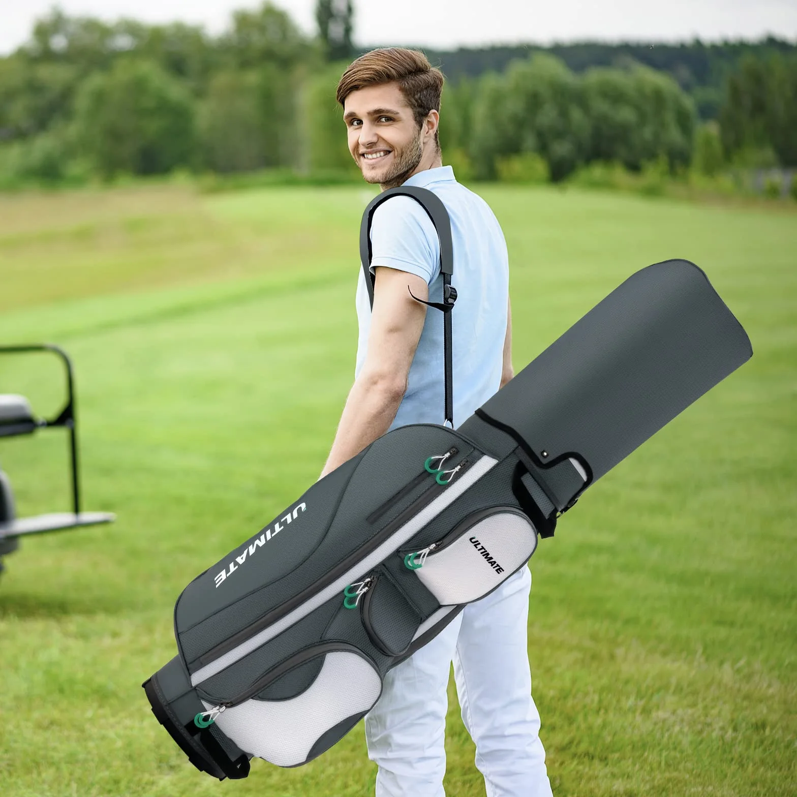LIFEZEAL Borsa da golf con 14 divisori, 7 tasche, portatile spalla a mano