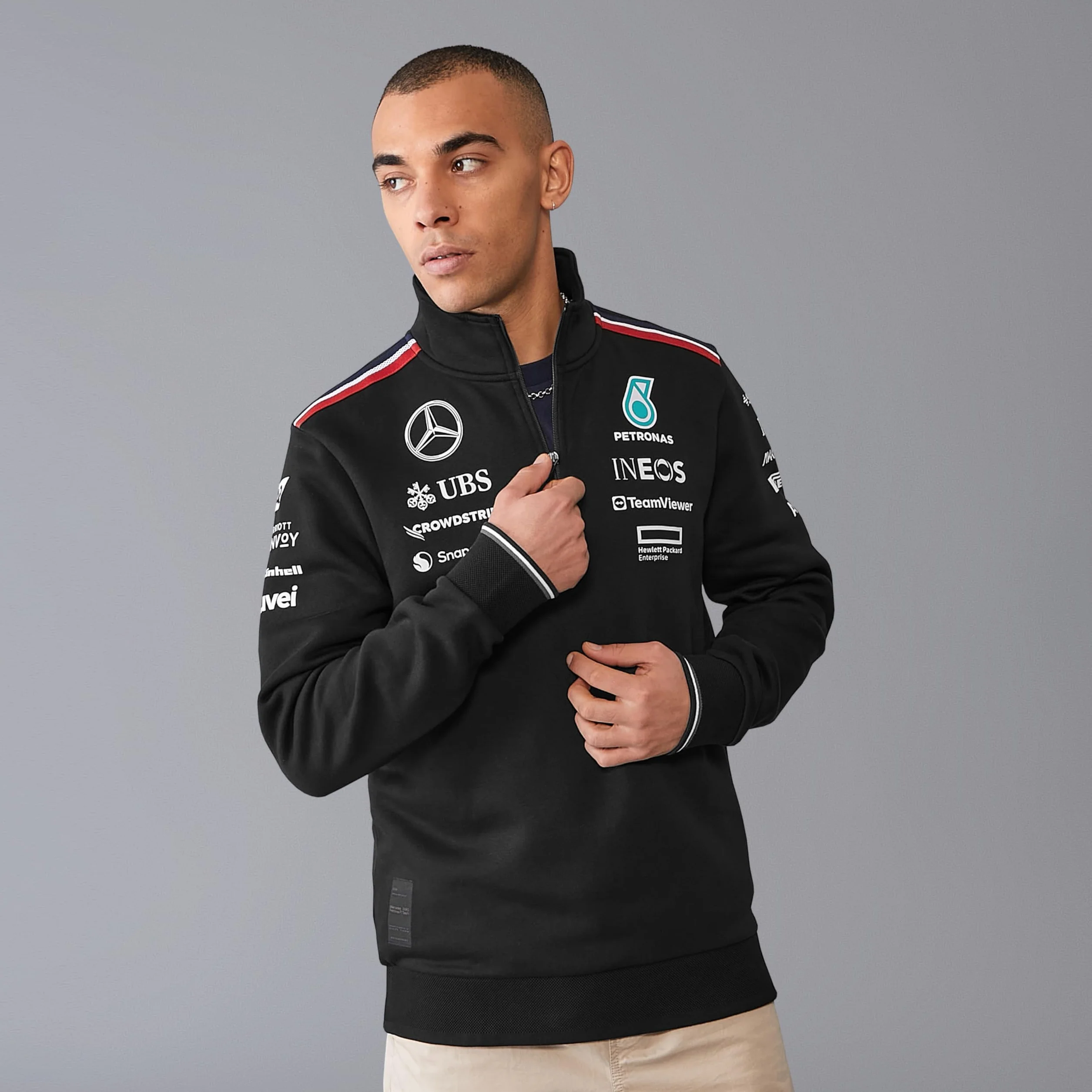 Mercedes AMG Petronas F1 Team Maglione 1/4 Zip Nero M 2024