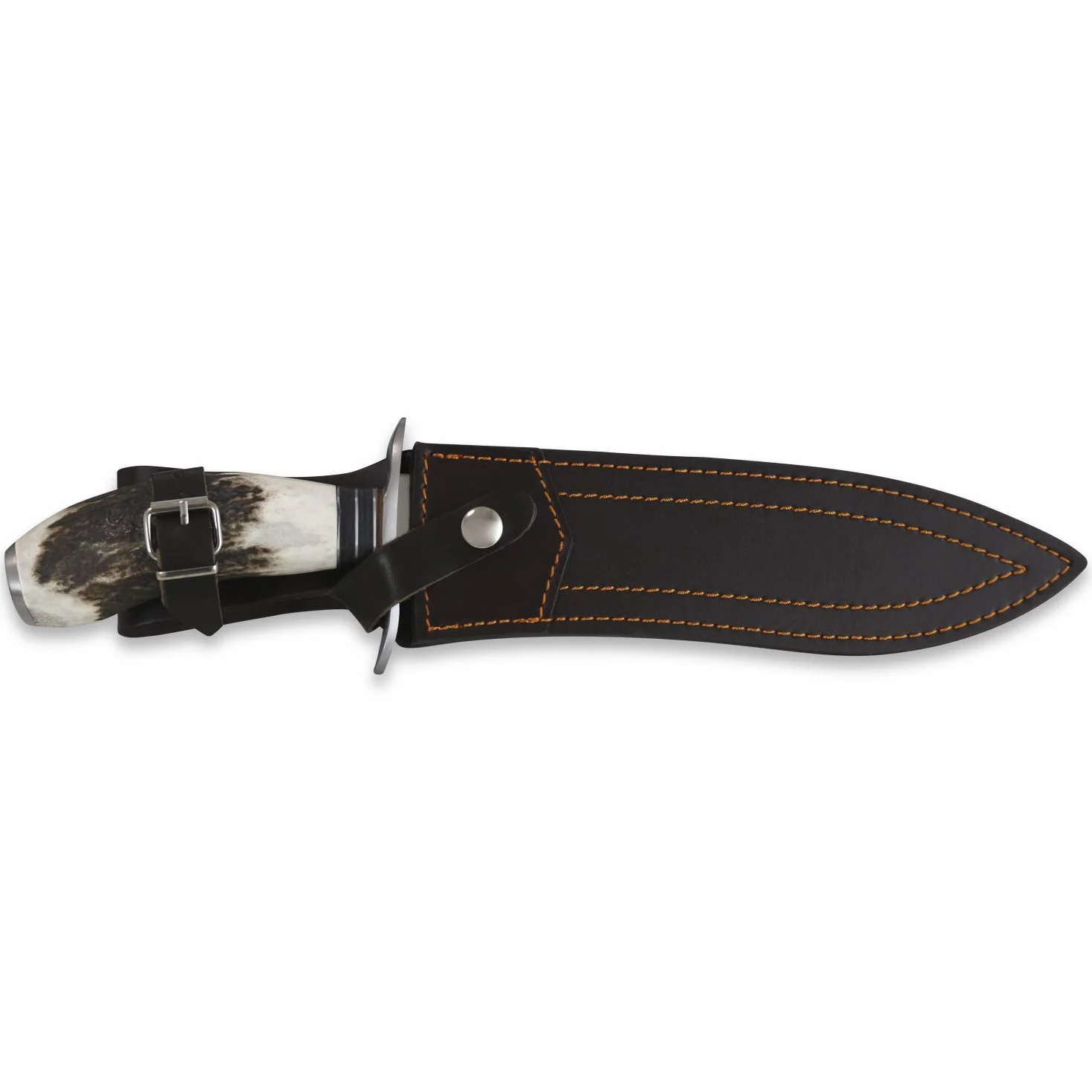 iFIELD EL29012 Coltello multifunzionale per la caccia, la sopravvivenza e le escursioni all'aperto, acciaio inossidabile 7Cr17 e corno di cervo con distanziali in pelle