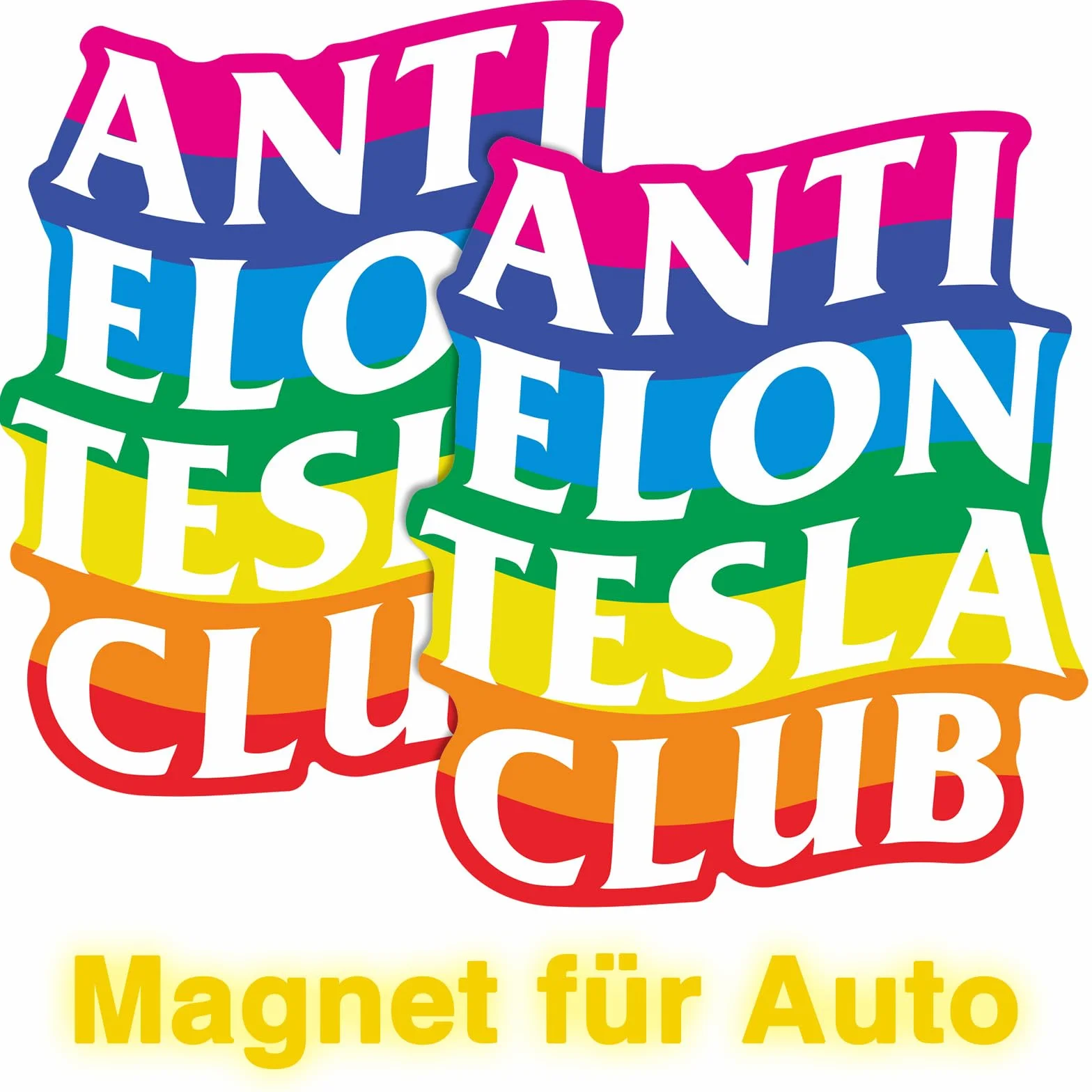 Confezione da 2 divertenti adesivi Te-SLA per auto – Anti Elon Te-SLA Club – Magnete impermeabile per paraurti, perfetto accessorio regalo divertente per proprietari di Te-SLA (colorato)