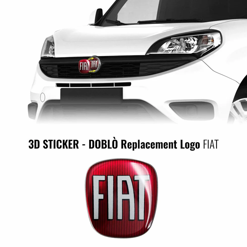 Adesivo Fiat Professional 3D Logo Anteriore Posteriore per Doblò