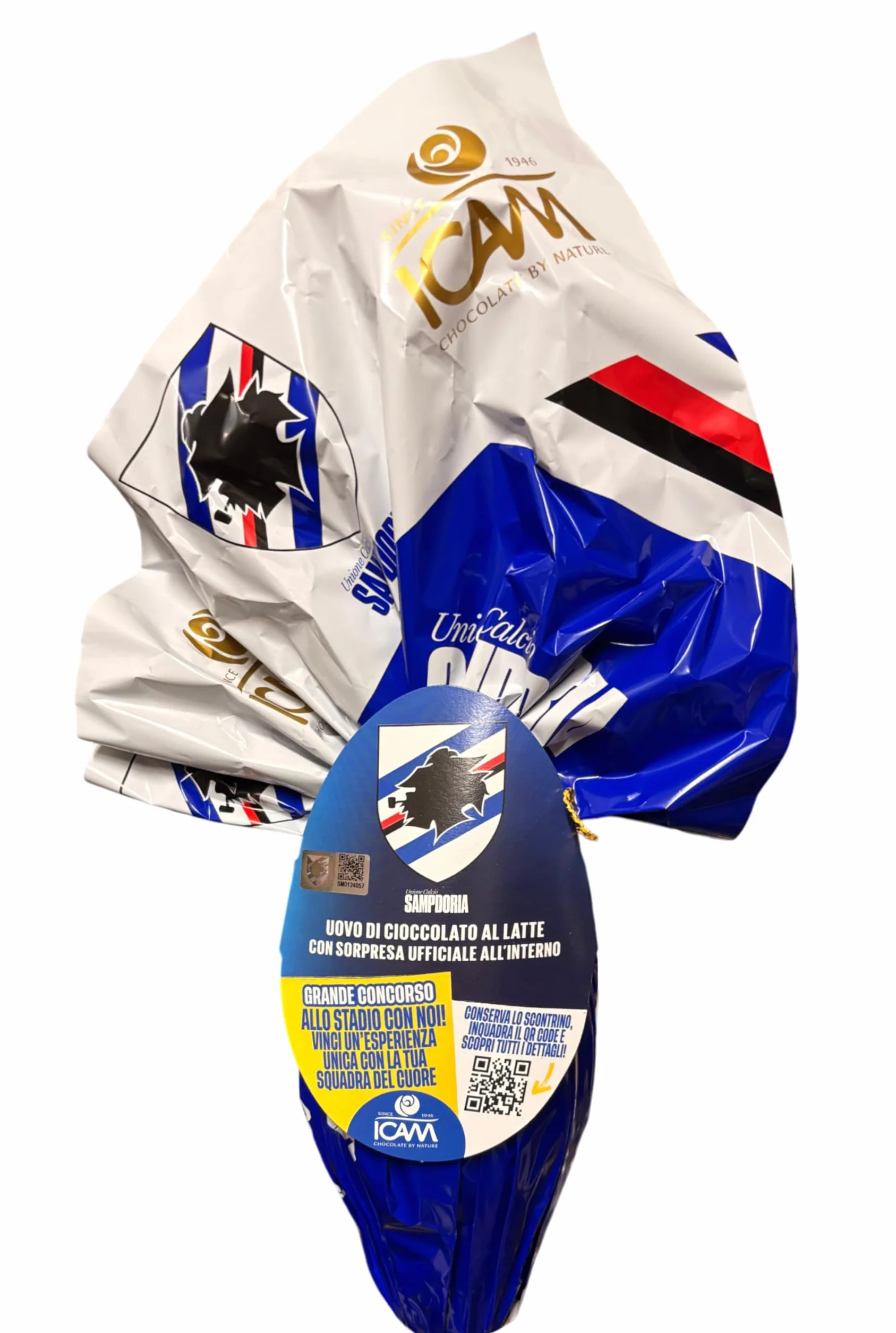 Icam Uovo Sampdoria al Cioccolato a Latte con Sorpresa Ufficiale 180g PASQUA 2026