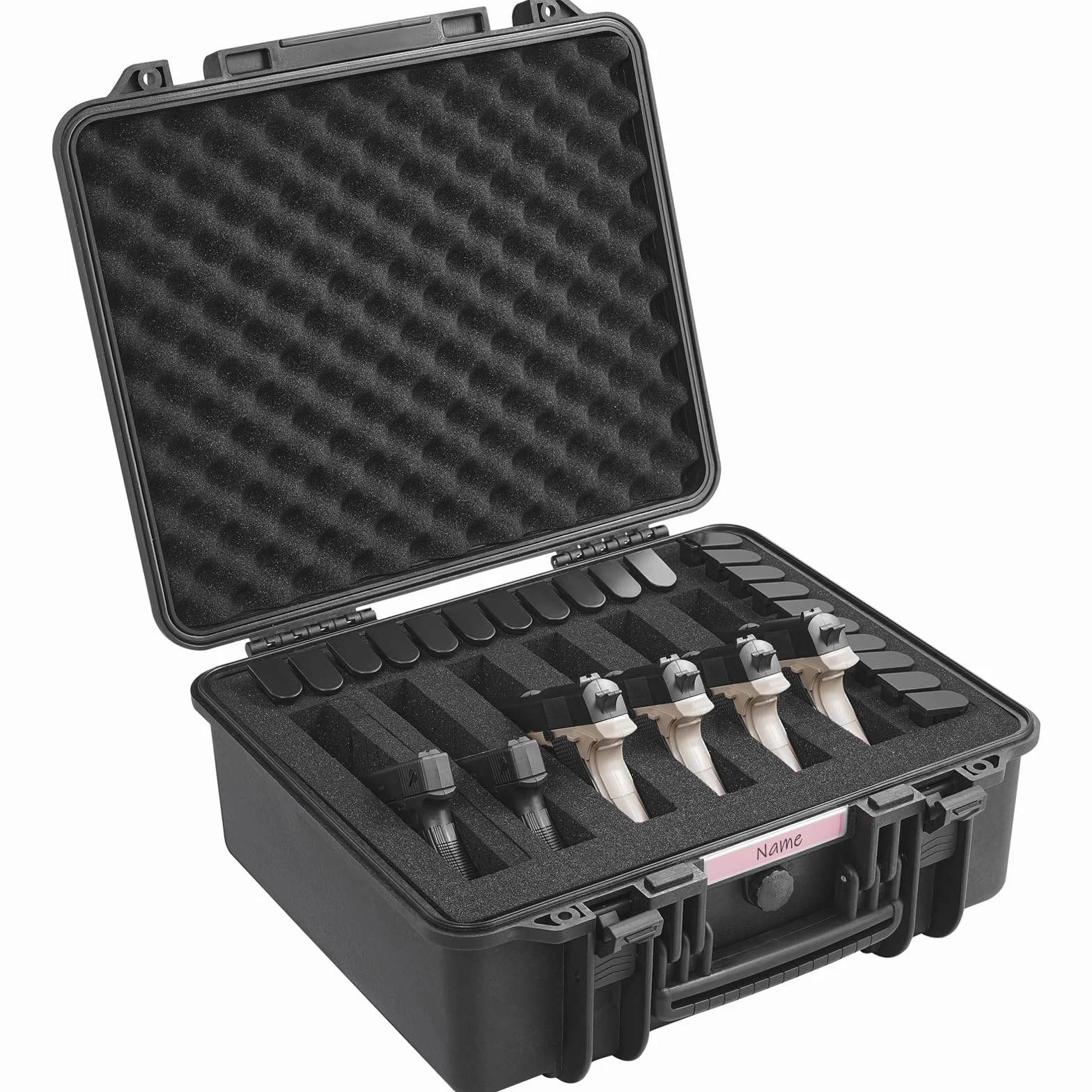 VEVOR Custodia Rigida per Pistola Schiuma PU Pretagliata Impermeabile Antipolvere 6 Pistole Serratura 491x434x211 mm
