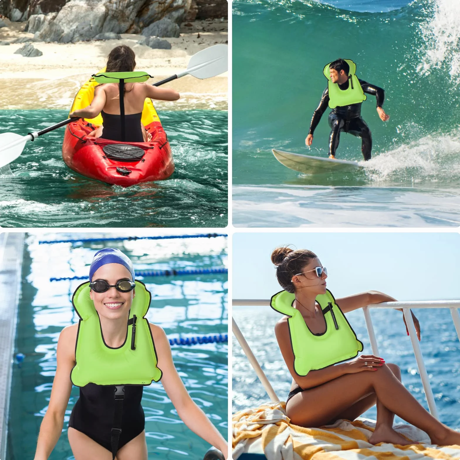 Gilet da snorkeling gonfiabile regolabile per adulti immersioni sicurezza sport acquatici nuoto surf