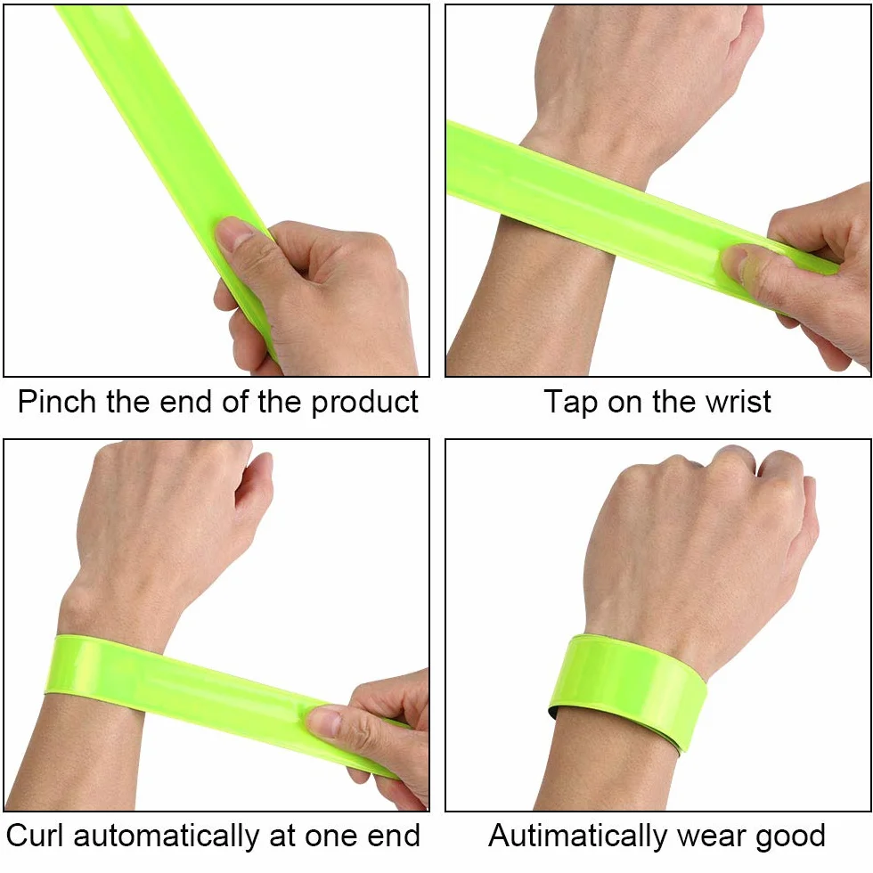 Bande Riflettenti, Bracciali Sportivi Riflettenti ad Alta Visibilità da Polso/Caviglie