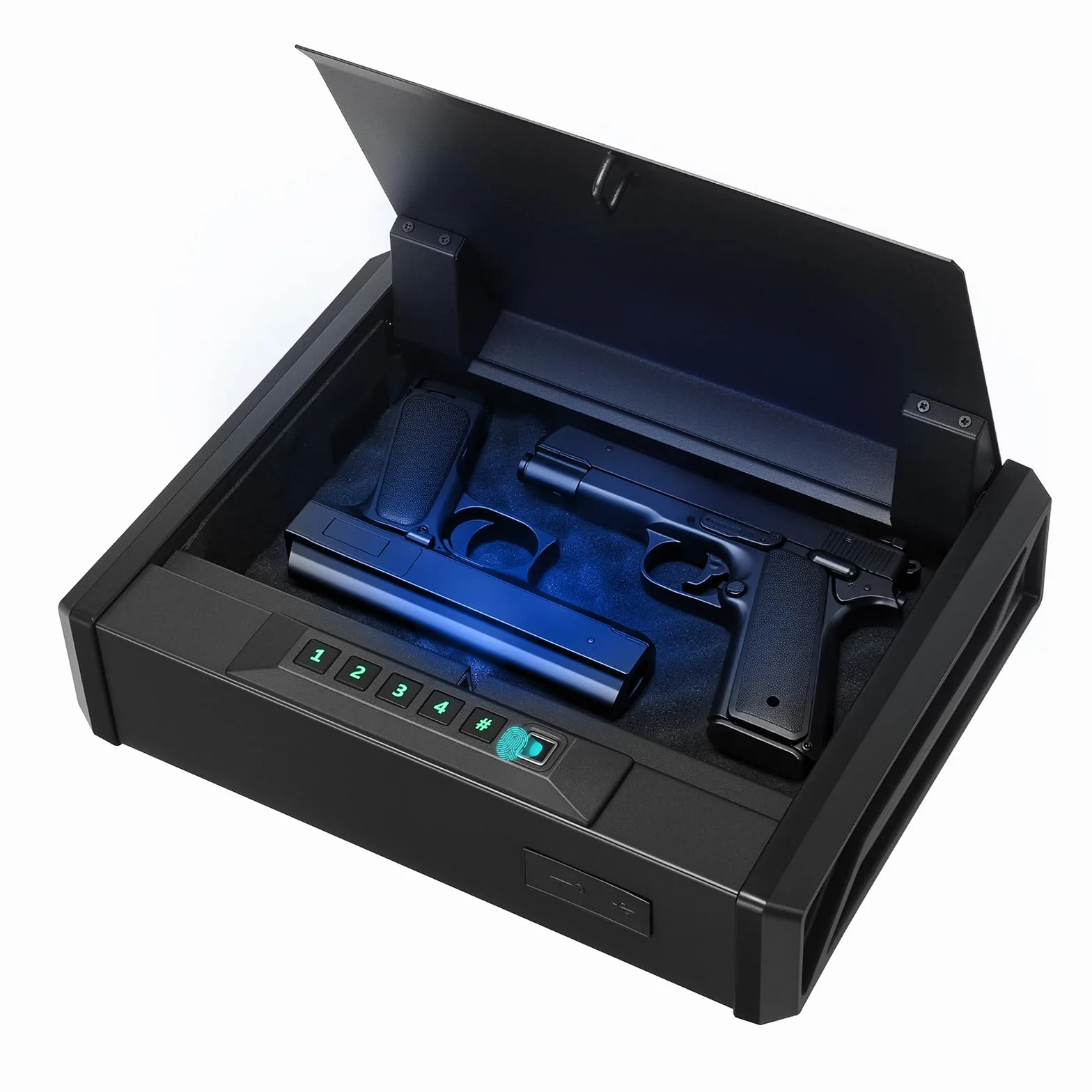 VEVOR Cassaforte per Pistola Impronta Digitale Password 4 Cifre Chiave 2 Pistole 2 Caricatori 360x275x90 mm