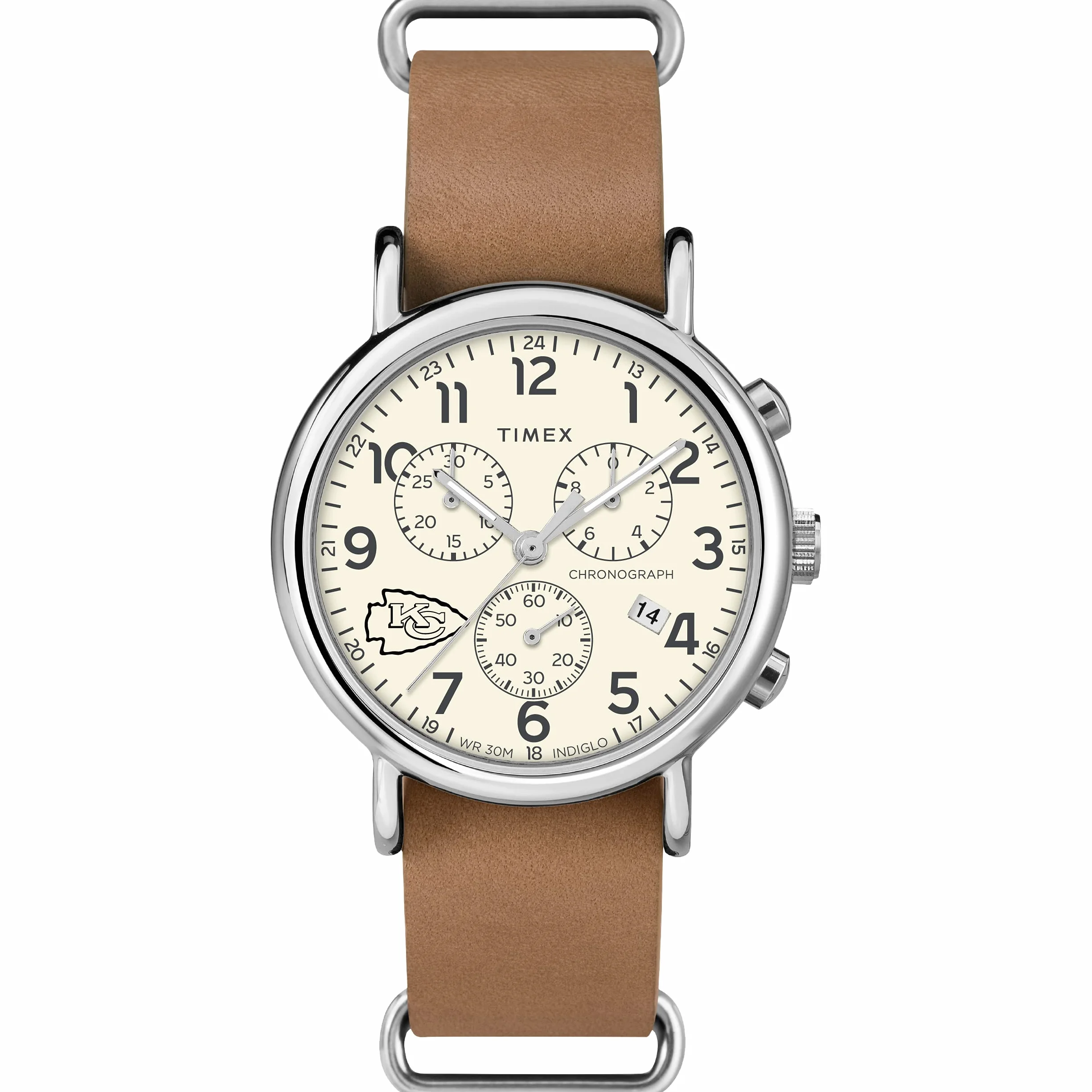 NFL Weekender Chrono 40mm Cinturino in pelle al quarzo da uomo