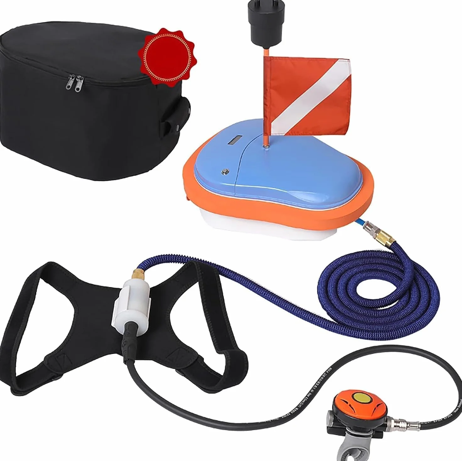 1H Sistema di Immersione Subacquea, Portare sull'aereo Sistema di Ventilazione Subacquea, Respiratore Subacqueo Elettricoda con 7m Regolatore, Ventilador de buceo per Adulti
