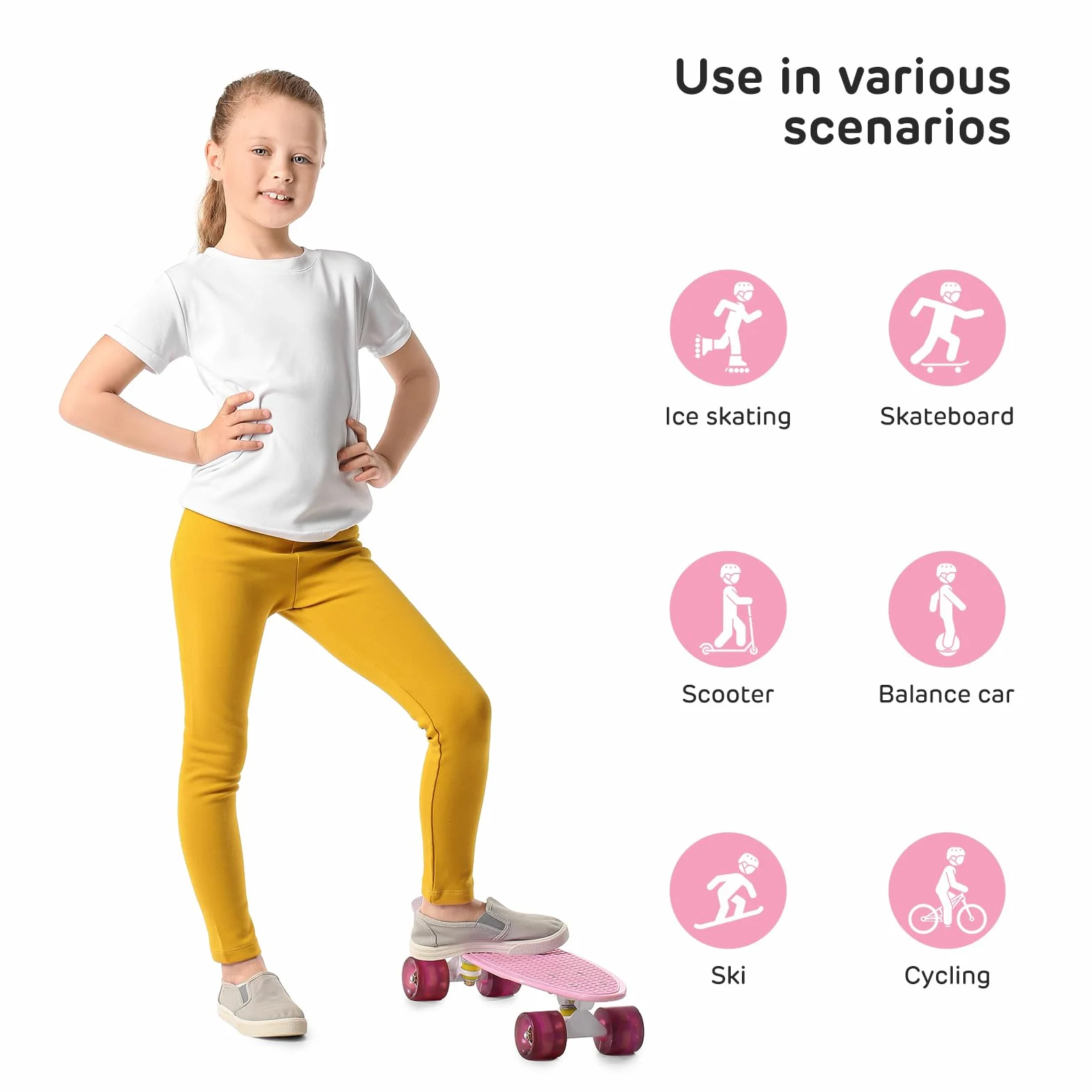 Casco Protezione Bambini Regolabile Ginocchiere Gomitiere Polsiere per Skate Bicicletta Pattinaggio 6-16 Anni