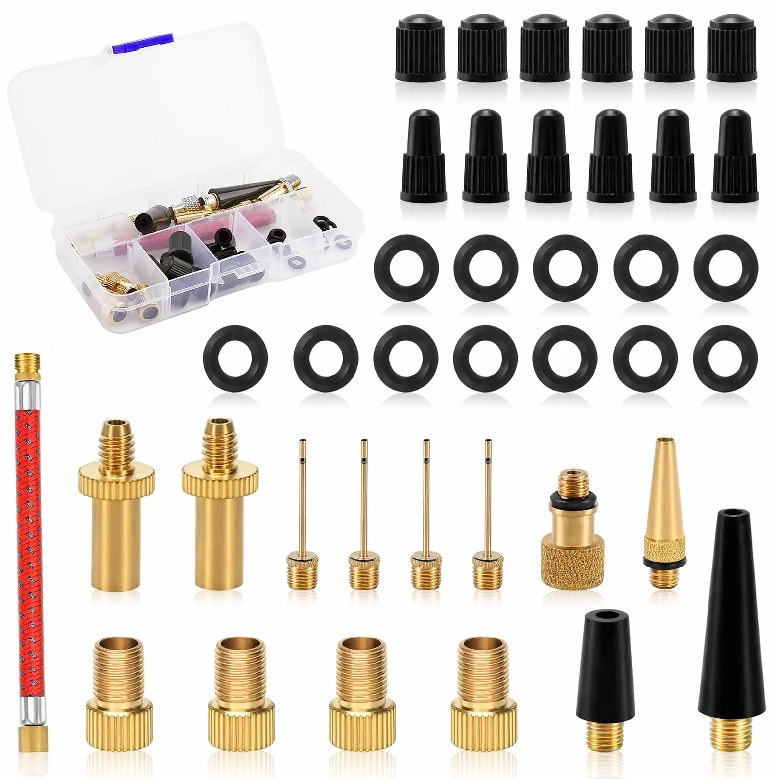 Accessori Bici 41 Pezzi Set Pompa Bicicletta Adattatore Valvola Ago Gonfiare Palloni Materassino