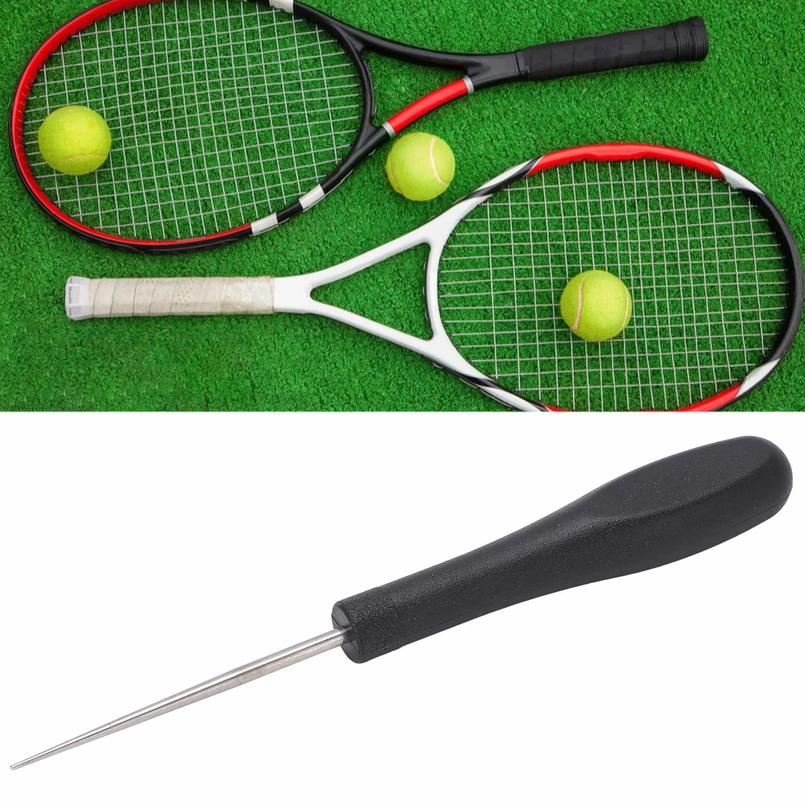 Tiiyee Strumento per Incordare Racchette da Tennis,Punteruolo Incordatrice Pinza Attrezzi Badminton Acciaio