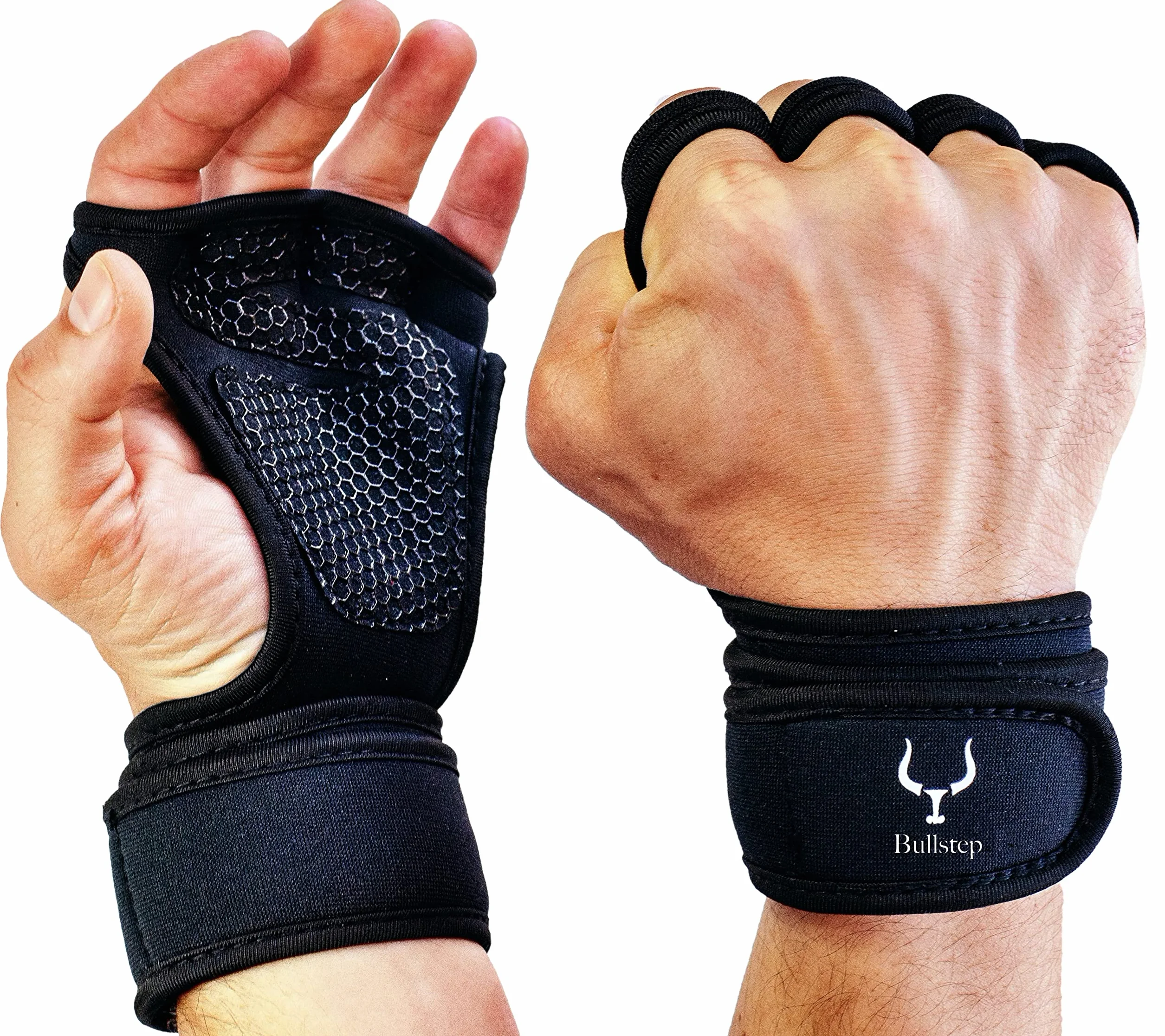 Guanti Palestra Uomo Donna Antiscivolo Traspiranti con Polsiere Crossfit Bodybuilding Grip Gym Gloves