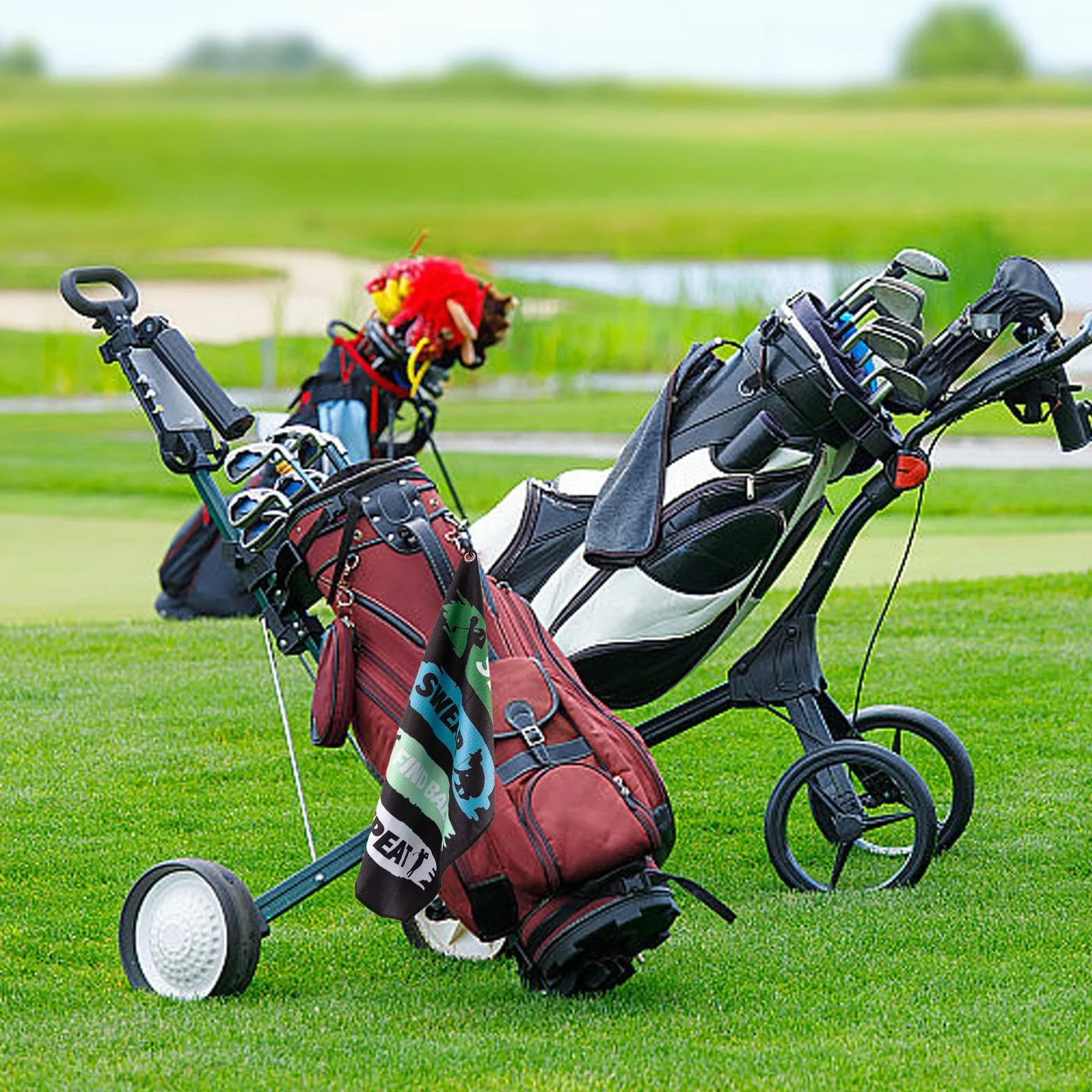 Asciugamano da golf regalo uomo marito papà accessori borsa moschettone