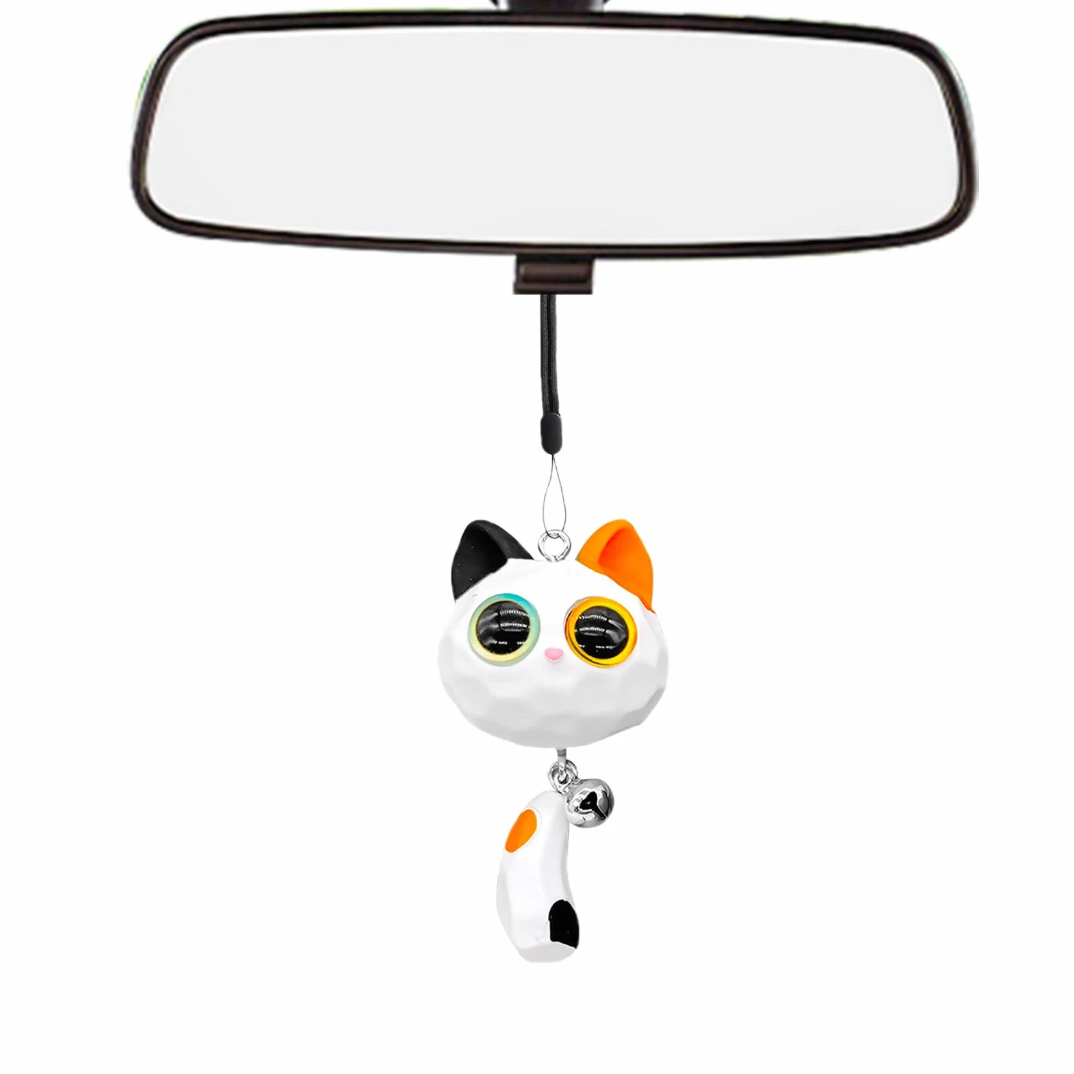 Ornamenti Specchietti Retrovisori Auto, Gatto Gattino Ciondolo per Specchietto Retrovisore Carino, Divertente Ciondolo per Auto, per Dell'Auto e Casa All'Auto Decorazione (Colore)