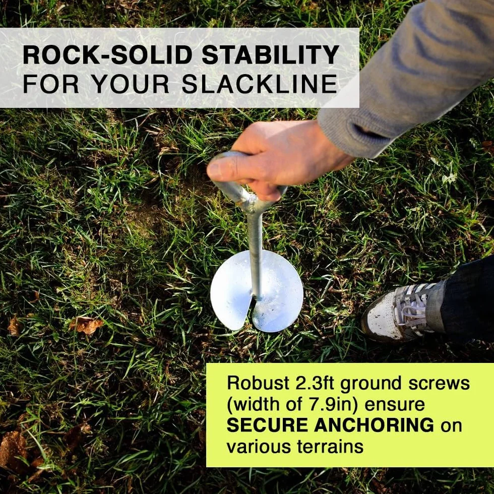 Gibbon Picchetto da Avvitamento a Terra per Slackline, Schwarz