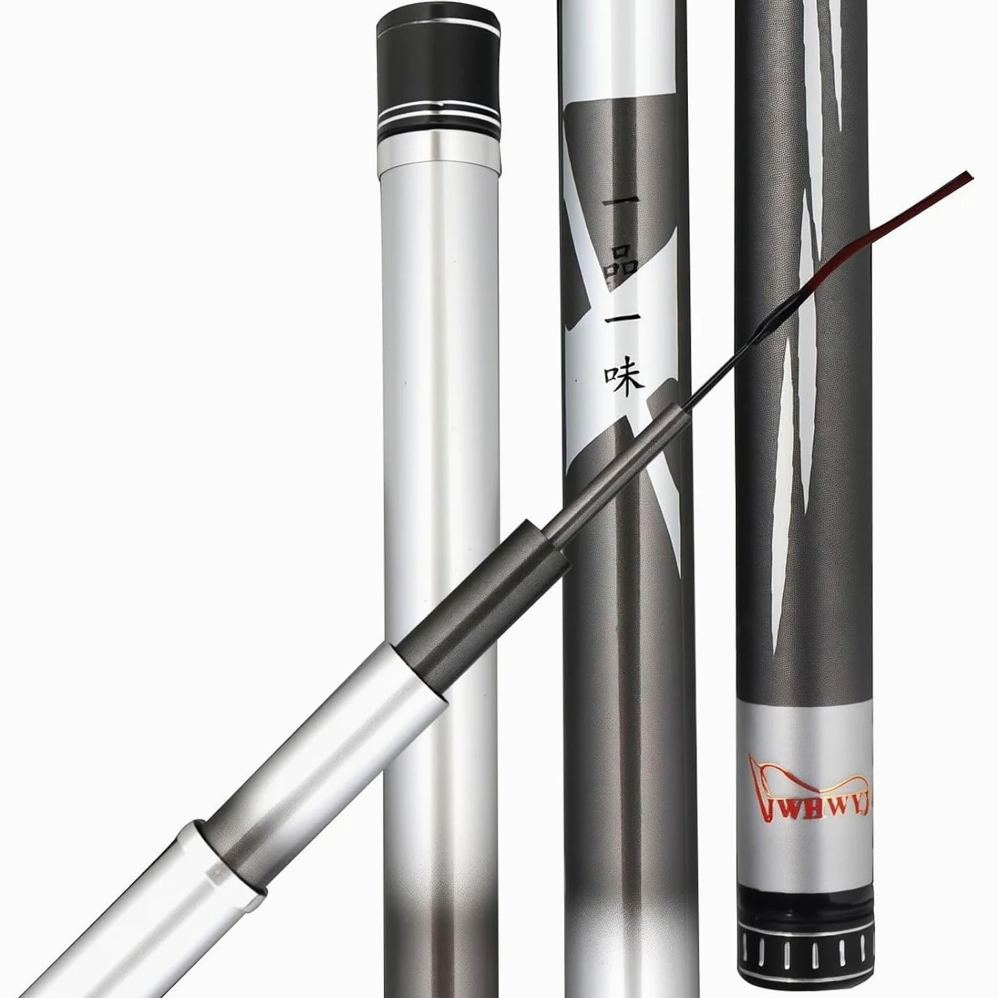 Canna da Pesca telescopica in Carbonio Ultraleggera e Super Rigida | Canna da pesca manuale da 3,6 m a 10 m per fiumi, laghi e bacini artificiali(4.8m)