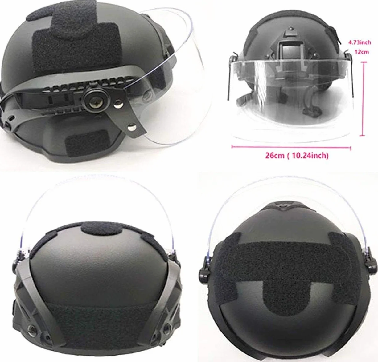 Casco Protettivo Tattico Airsoft Mich 2000 Action Version con Staffa NVG e Maschera Visiera Antivandalo