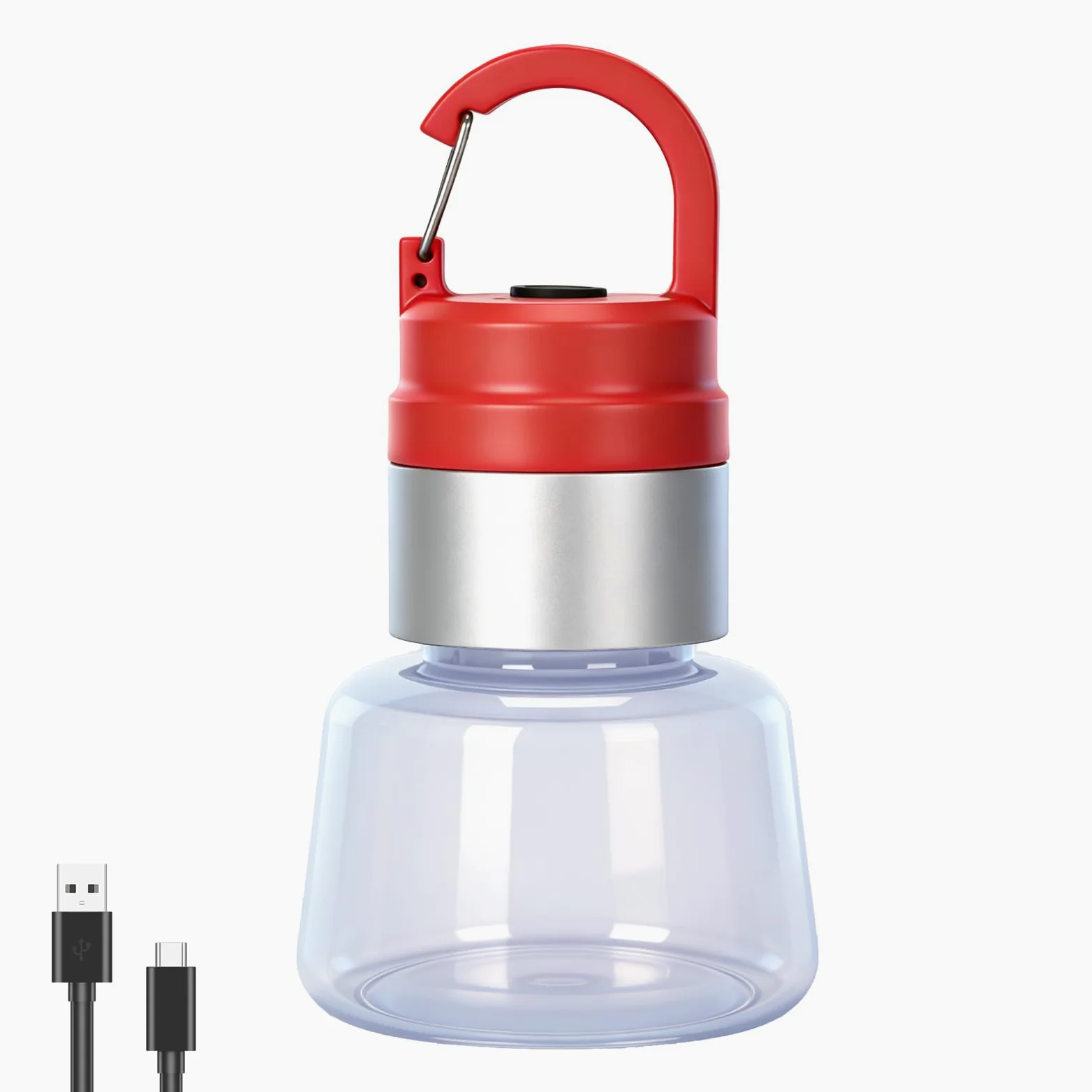 Lampada da campeggio a LED portatile con gancio per appenderla, lanterna a batteria ricaricabile per campeggio all'aperto, escursionismo, interruzioni di corrente di emergenza (rosso)