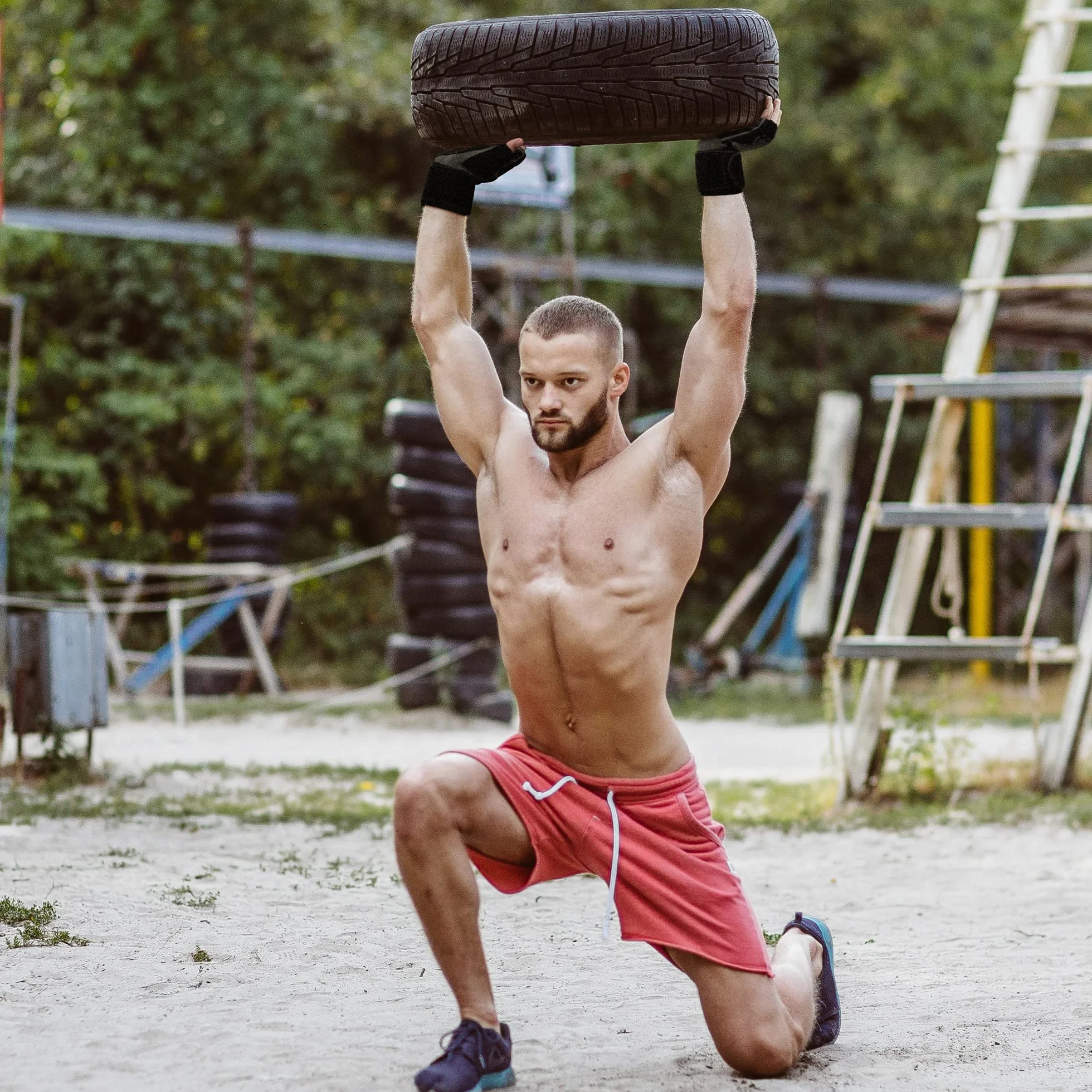 RDX Guanti Palestra Pelle Fitness Lunghi Polso Sollevamento Pesi Antiscivolo