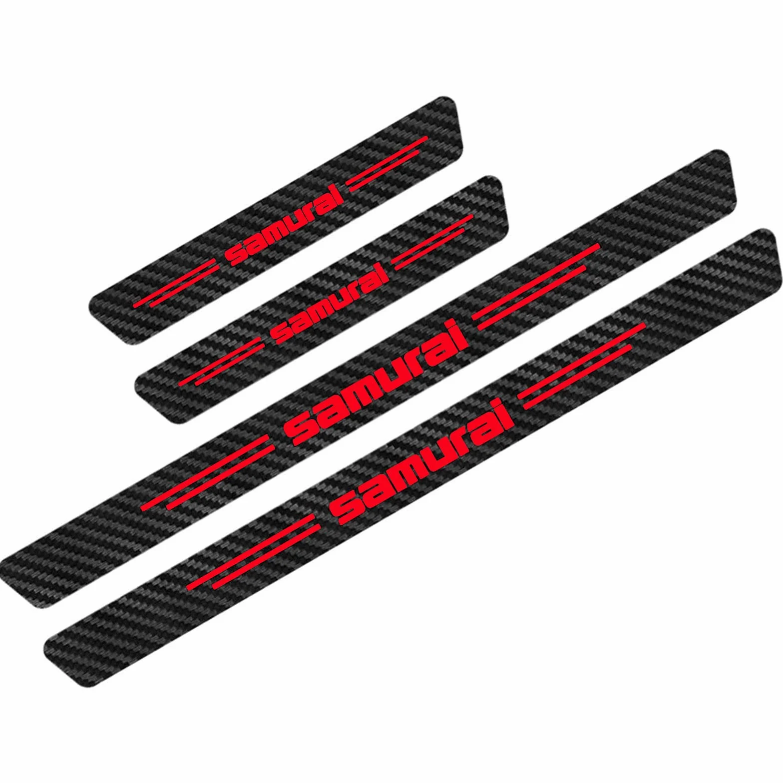 4 Pezzi Battitacco Fibra di Carbonio Auto Door Sticker, per Suz-uki Samurai Piastre di Protezione Della Copertura Adesivi Soglia, Auto Prevenire l'usura Graffi Styling Decorativi Accessori